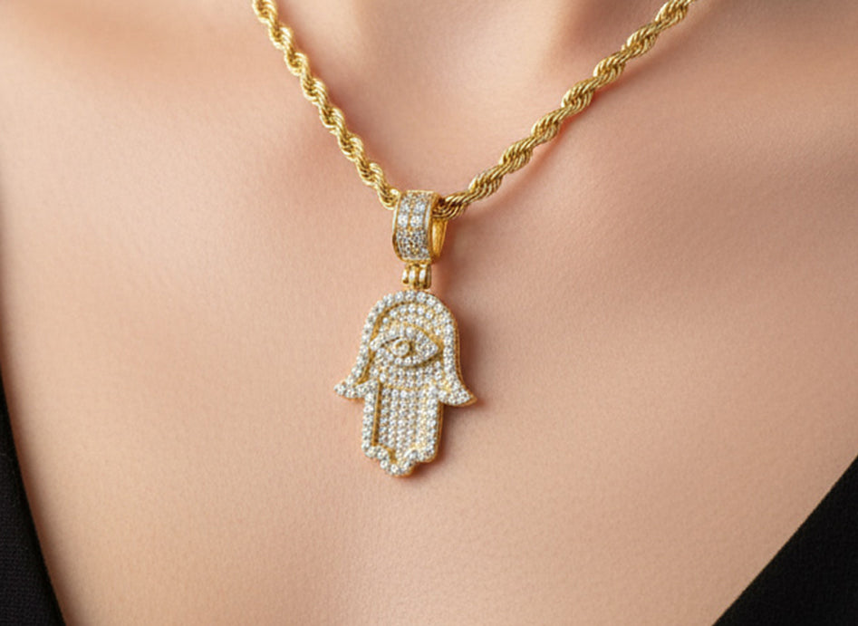 Hamsa Diamond Pendants