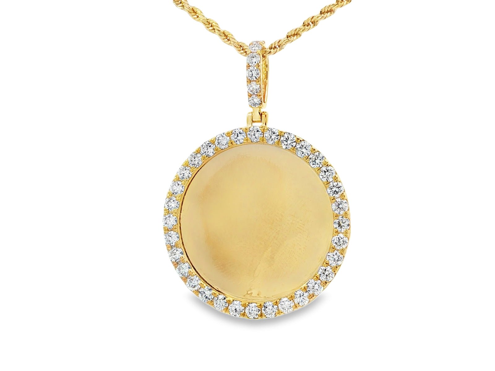 10k Diamond Memory Charm Pendant with Round - Cut 3.68ct - AVI THE JEWELER