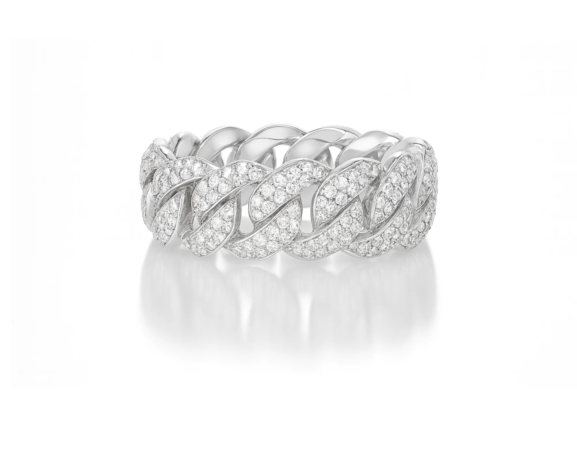 10k Gold Cuban Link Ring with Full Round Diamond Setting 3.31ct – lifestyle 1492
