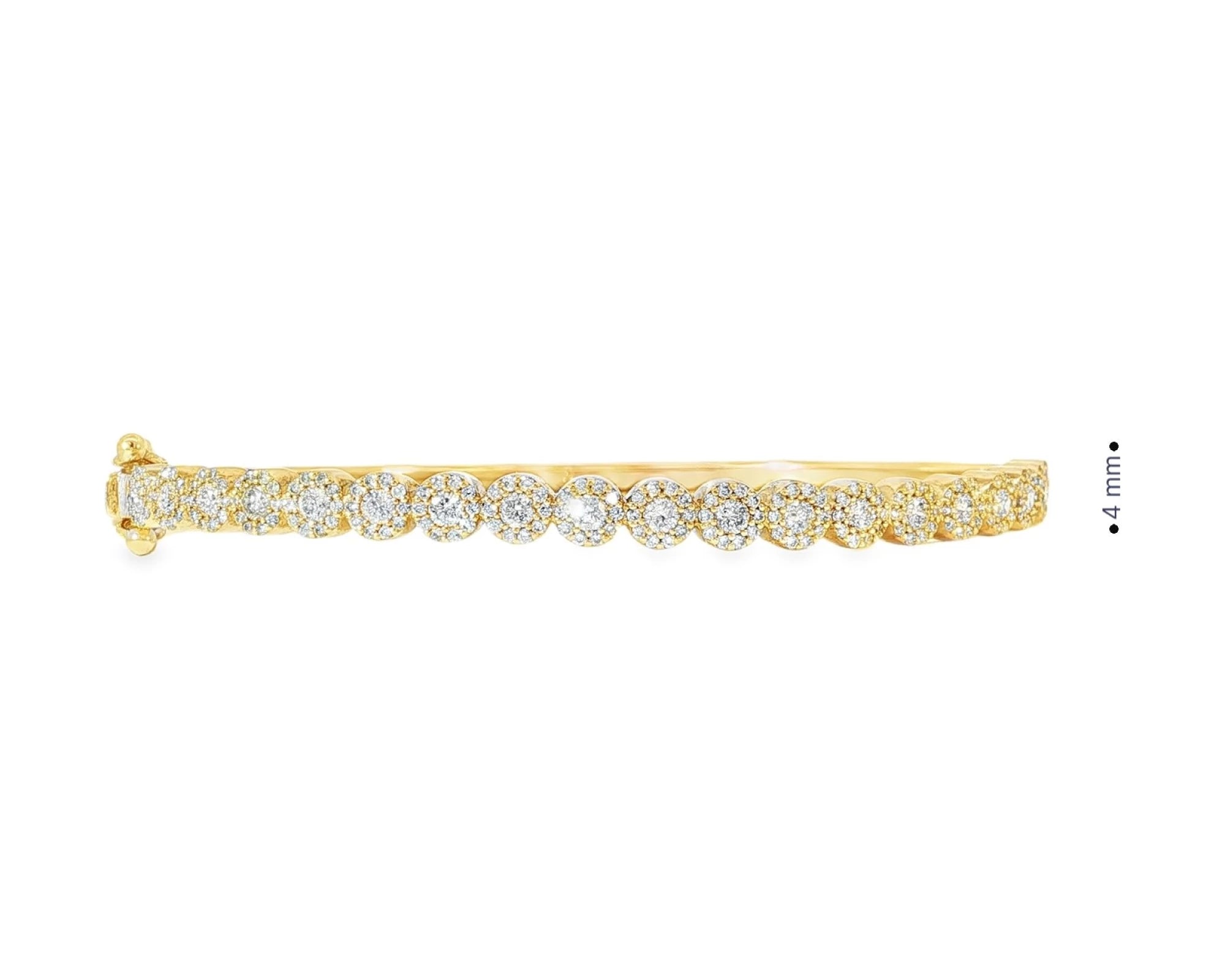 10k Gold Diamond Bangle Bracelet with Round Accents 1.15ct – front view