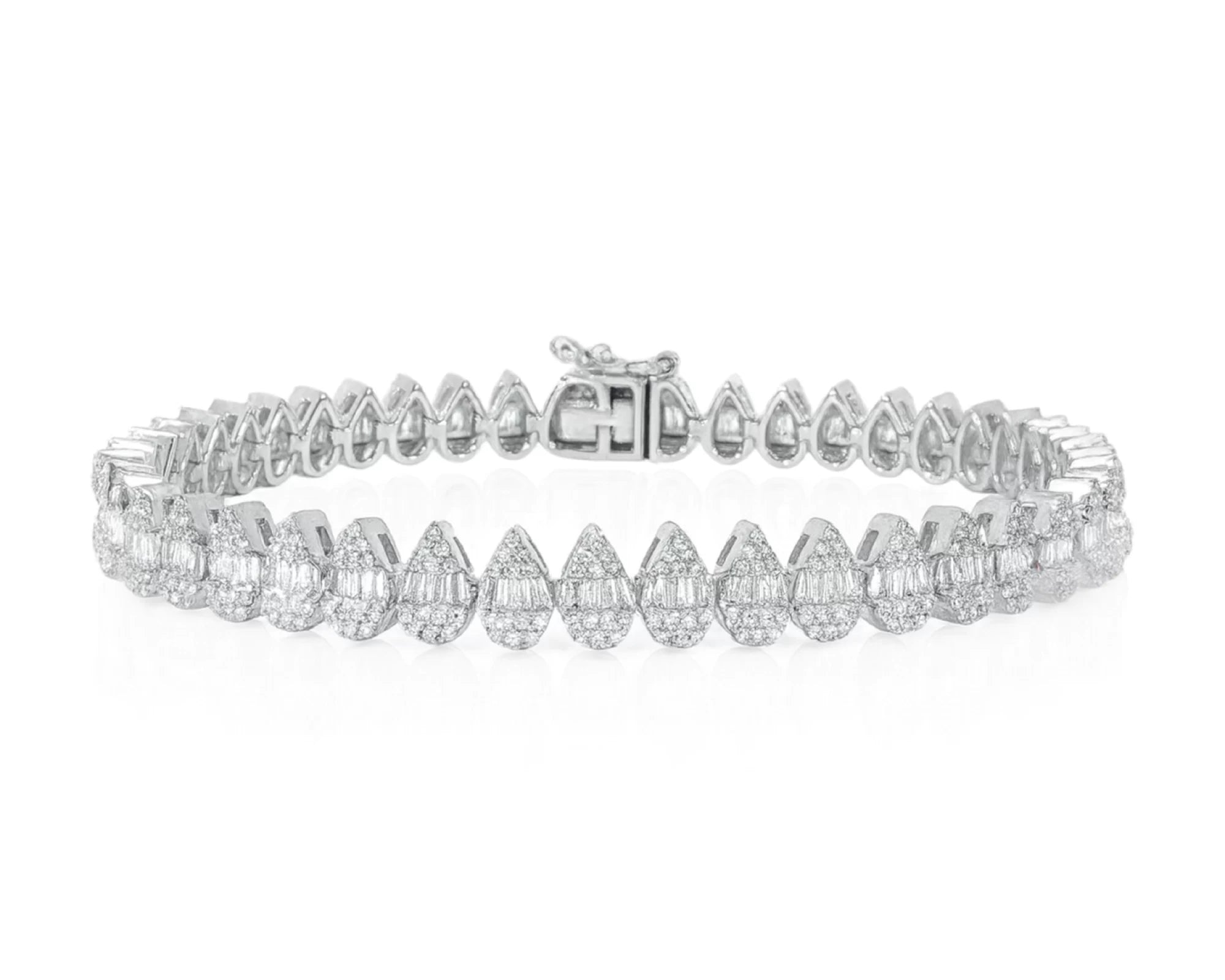 10k Gold Diamond Bracelet with Pear-Shape Baguette & Round Accents 2.15ct – lifestyle 4629