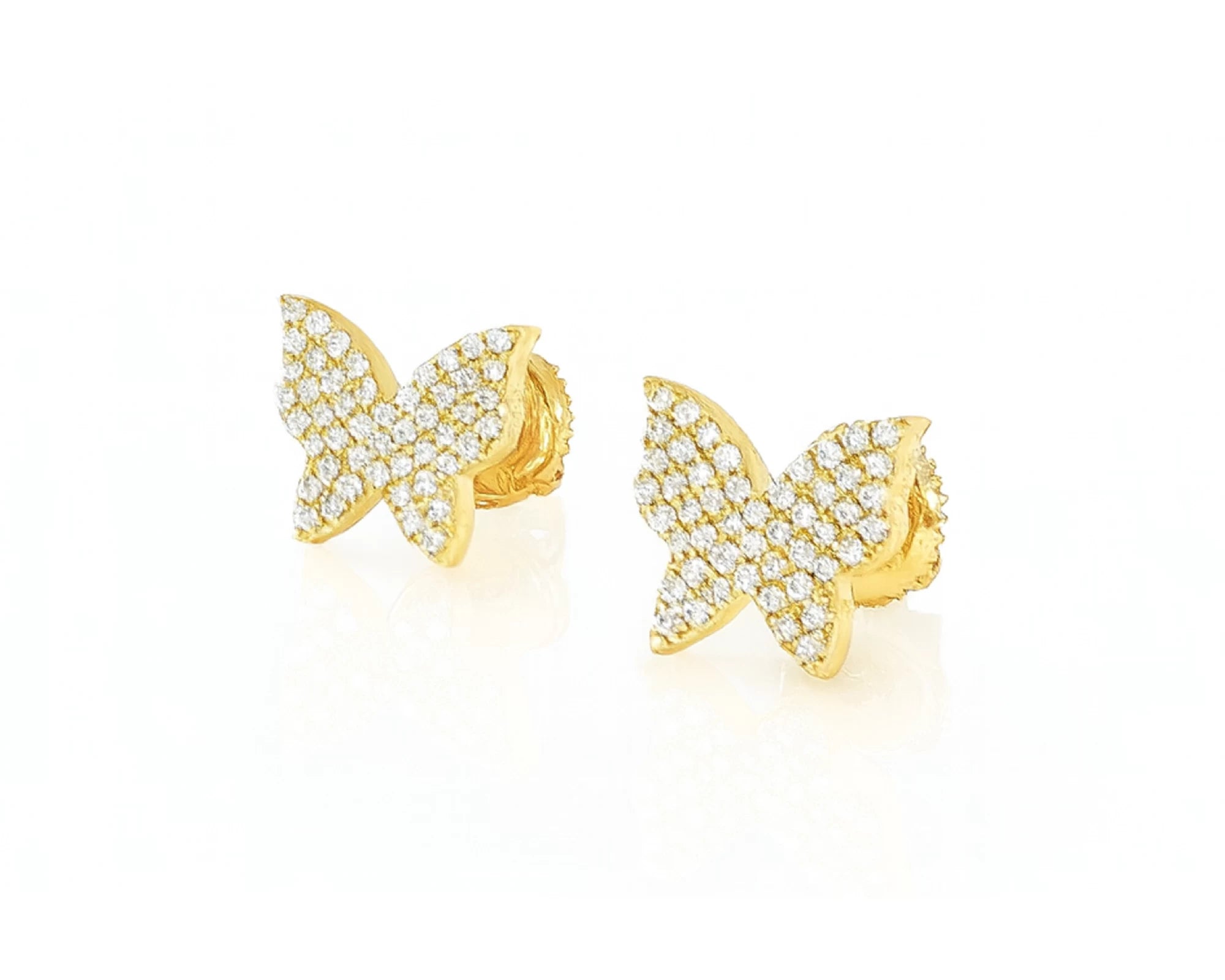10k Gold Diamond Butterfly Earrings with Round Brilliant Cut 0.30ct – lifestyle 3691