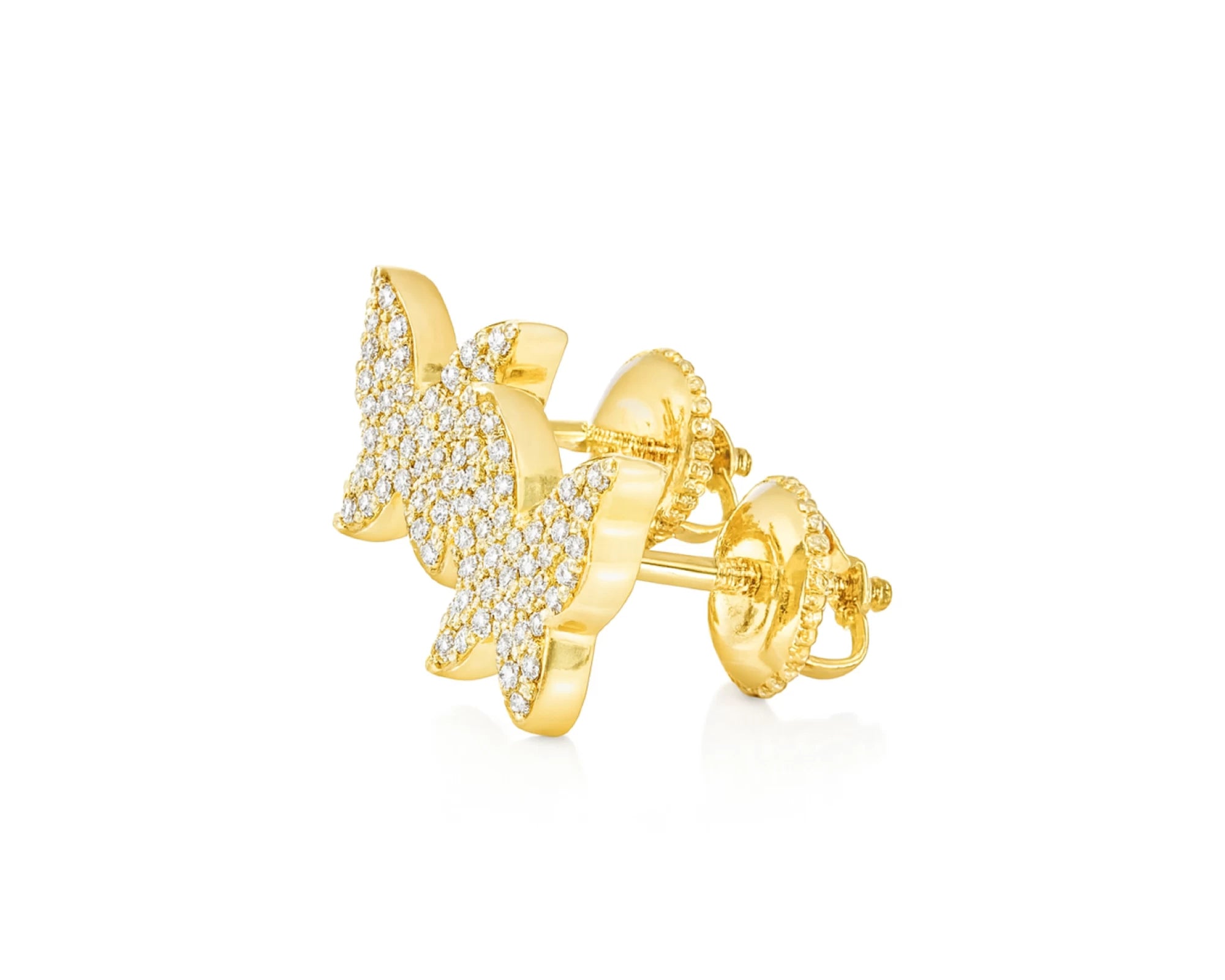 10k Gold Diamond Butterfly Earrings with Round Brilliant Cut 0.30ct – lifestyle 3693