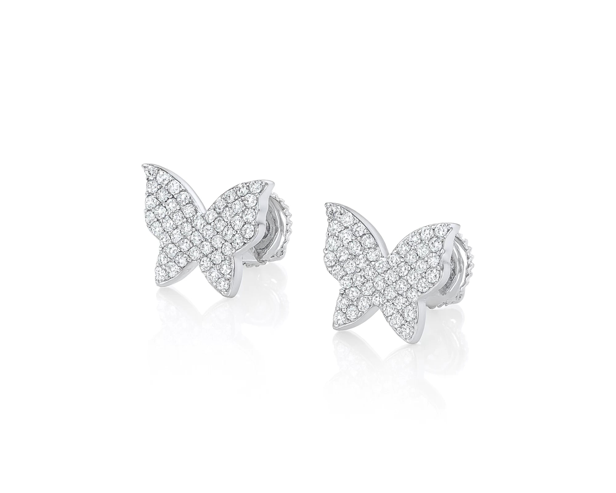 10k Gold Diamond Butterfly Earrings with Round Brilliant Cut 0.30ct – lifestyle 3695