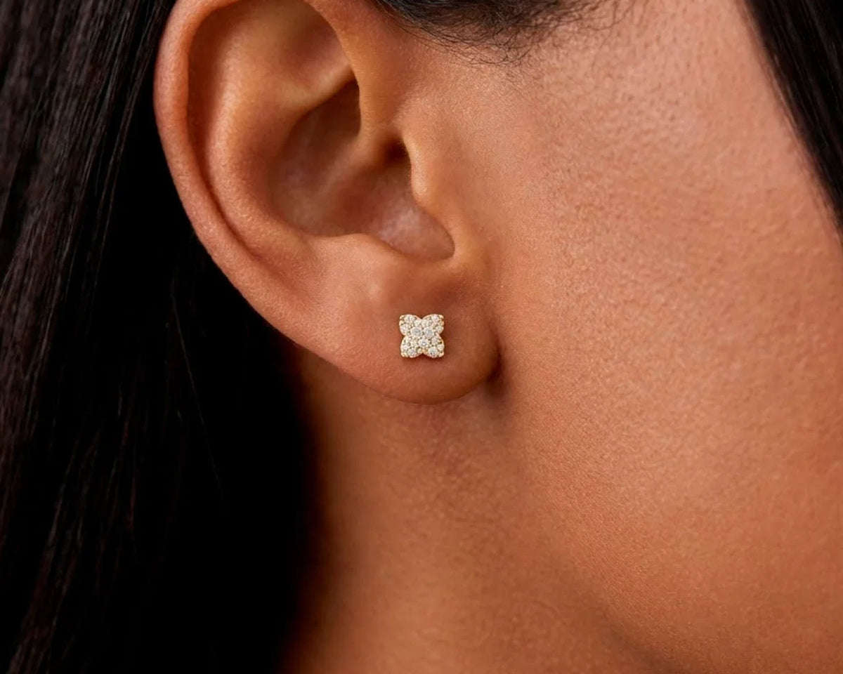10K Gold Diamond Butterfly Pavé Stud Earrings 0.40 CT – view 2