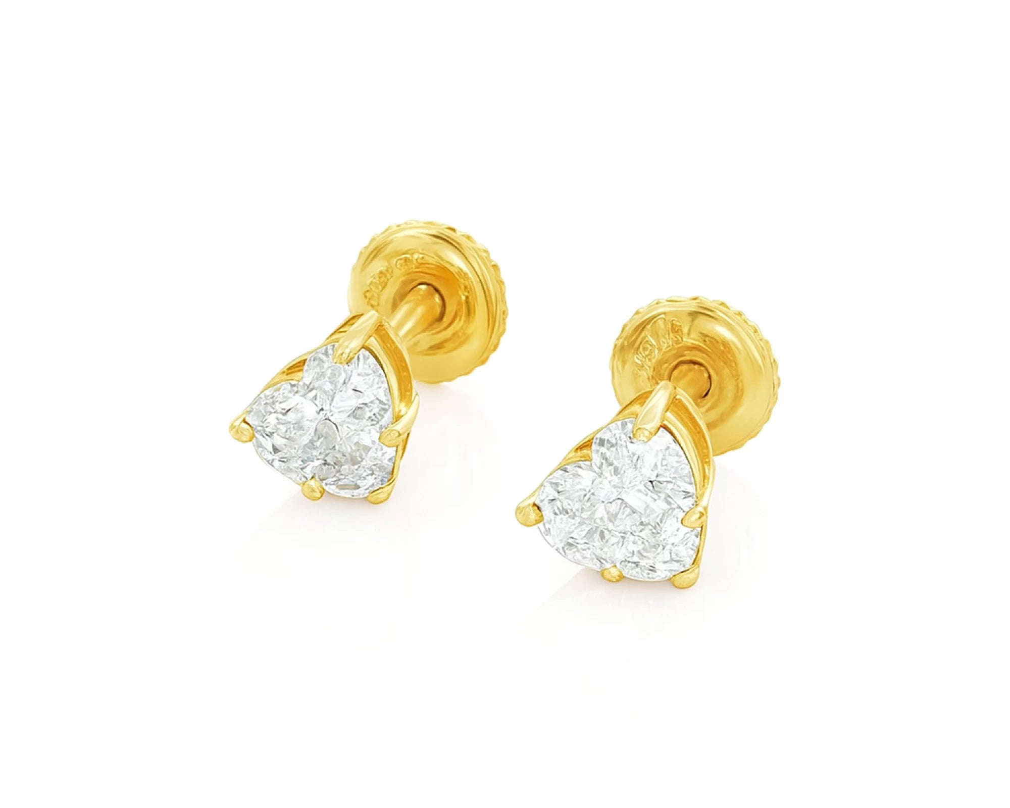 10k Gold Diamond Heart-Shaped Stud Earrings 0.50 CT – lifestyle 3366
