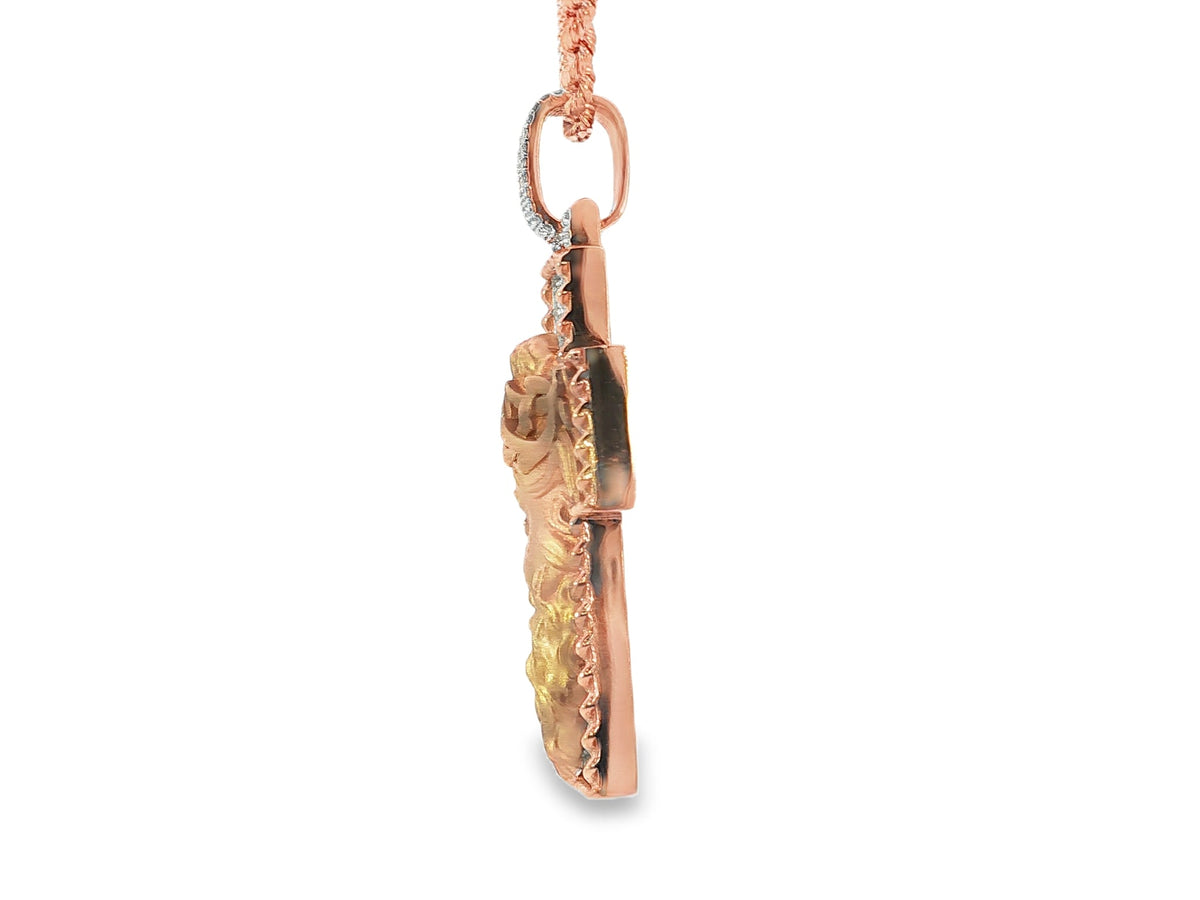 10k Gold Diamond Jesus Cross Pendant with Round Accents 1.27ct - AVI THE JEWELER