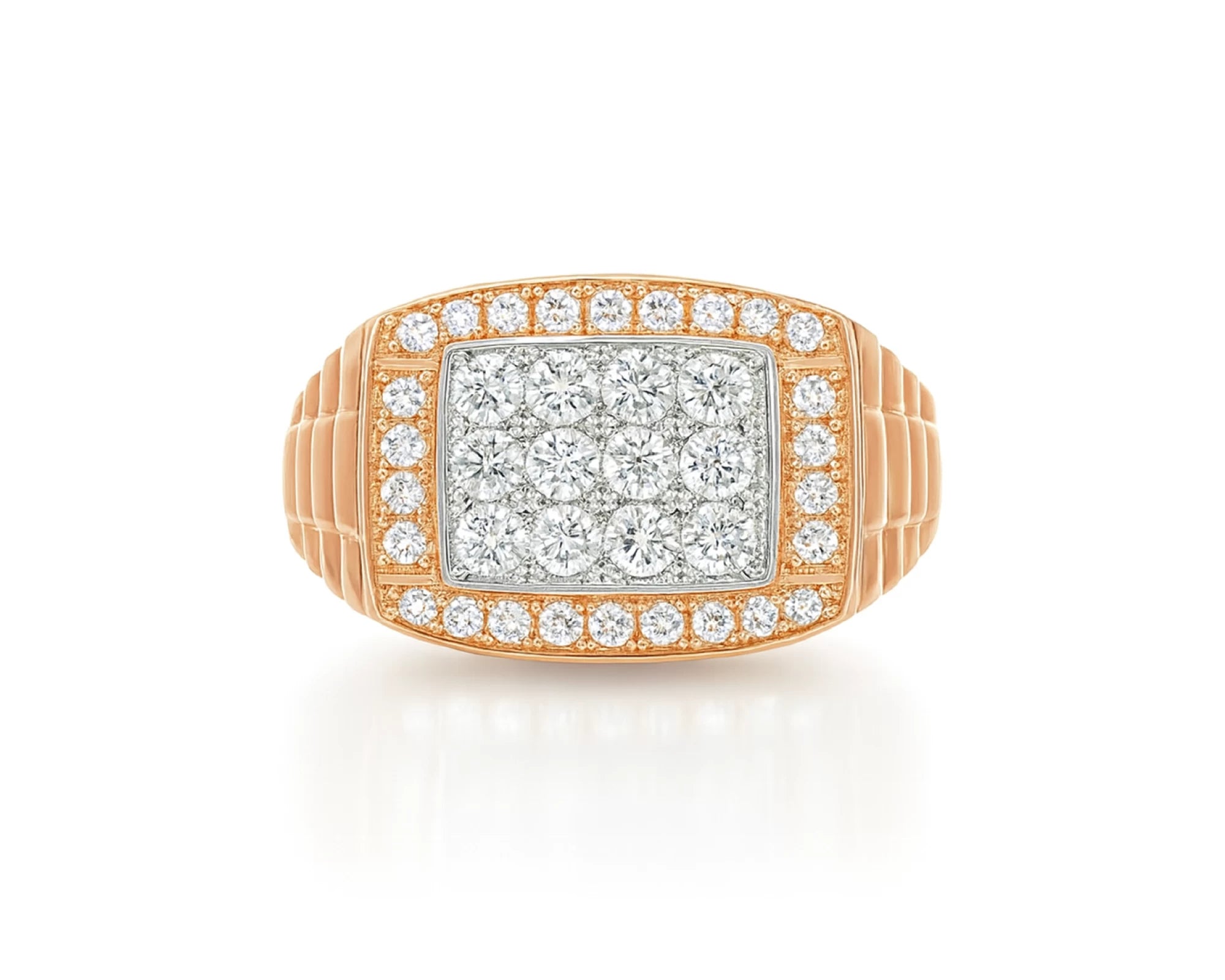 10K Gold Diamond Men’s Ring with Square Cluster Halo 1.00ct – lifestyle 1143