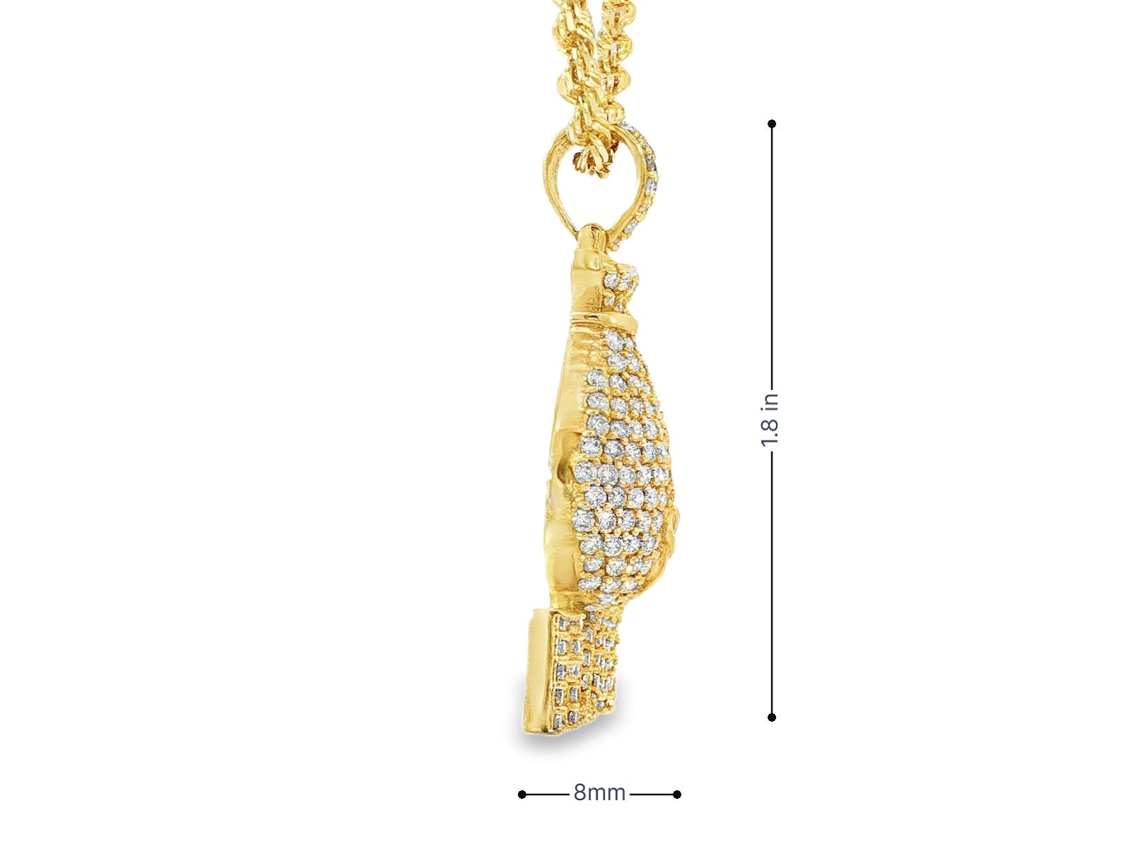 10k Gold Diamond Money Bag & “FLOW” Pendant with Round - Cut Accents 2.75ct - AVI THE JEWELER
