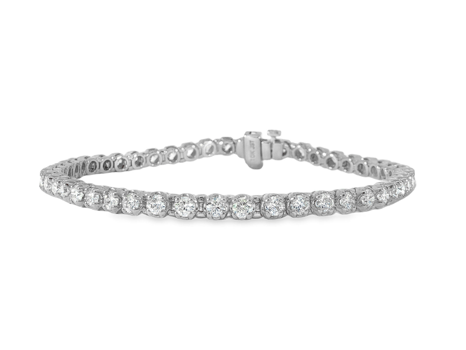 10k Gold Diamond Tennis Bracelet with Round - Cut Design 7ct - AVI THE JEWELER