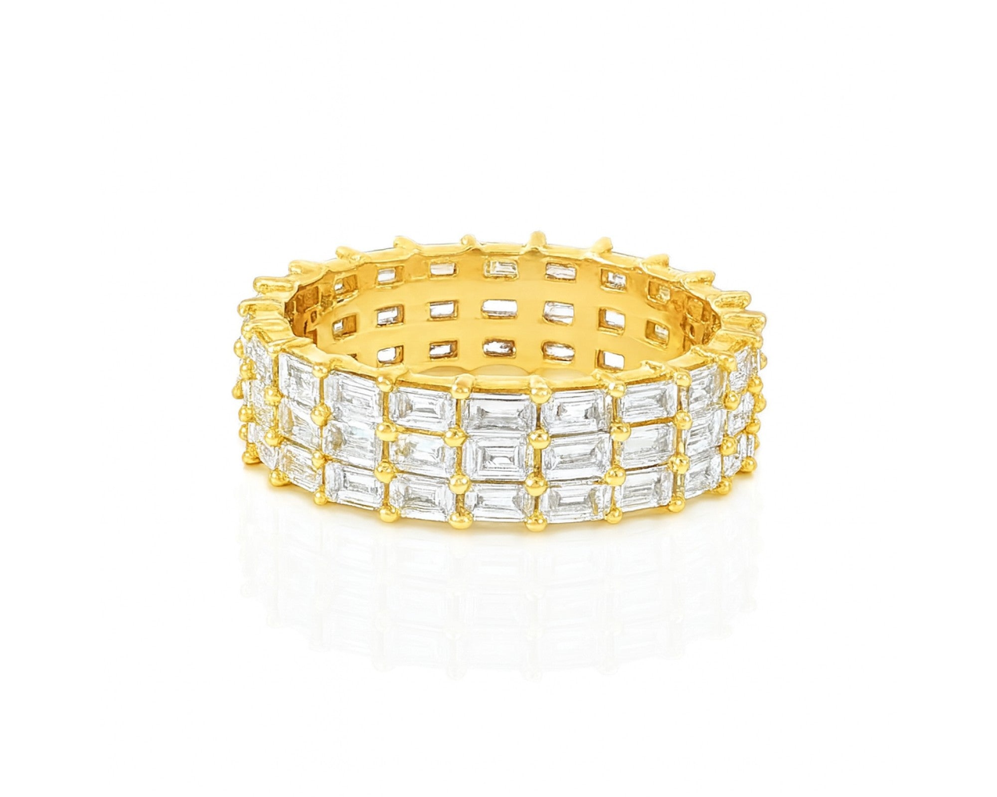 10K Gold Eternity Ring with Emerald Cut Diamonds 3.7ct – lifestyle 231