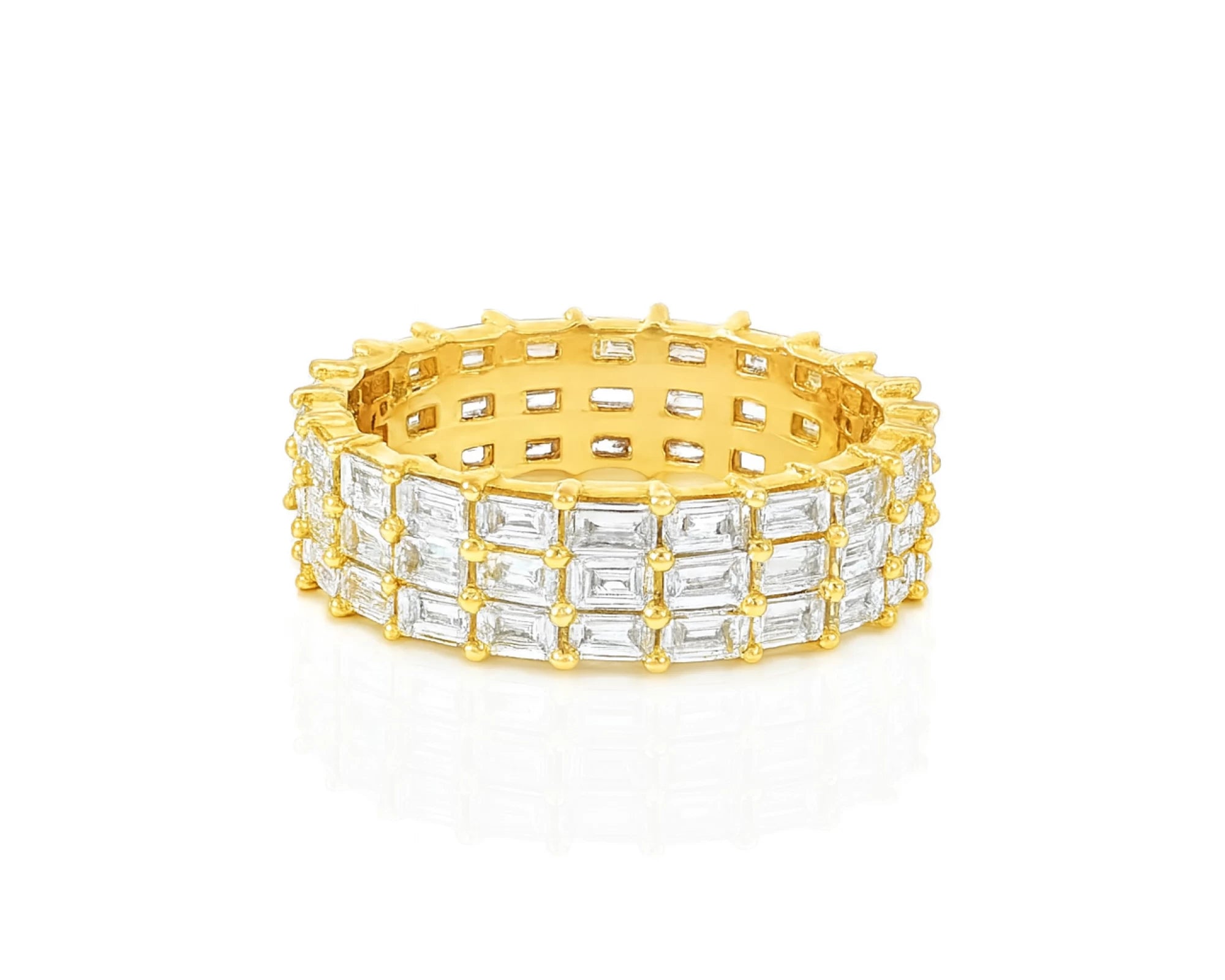 10K Gold Eternity Ring with Emerald Cut Diamonds 3.7ct – lifestyle 231