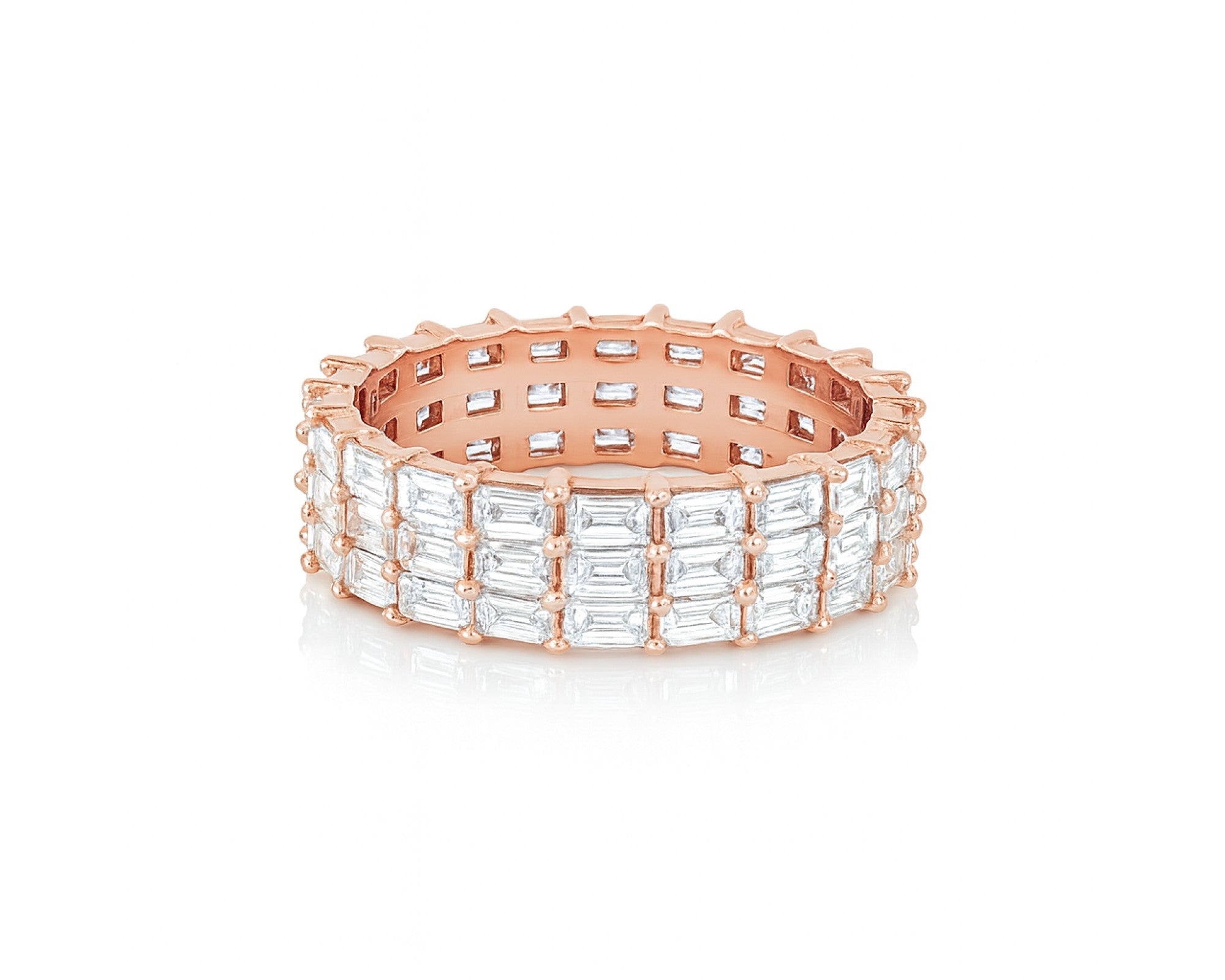 10K Gold Eternity Ring with Emerald Cut Diamonds 3.7ct – lifestyle 233