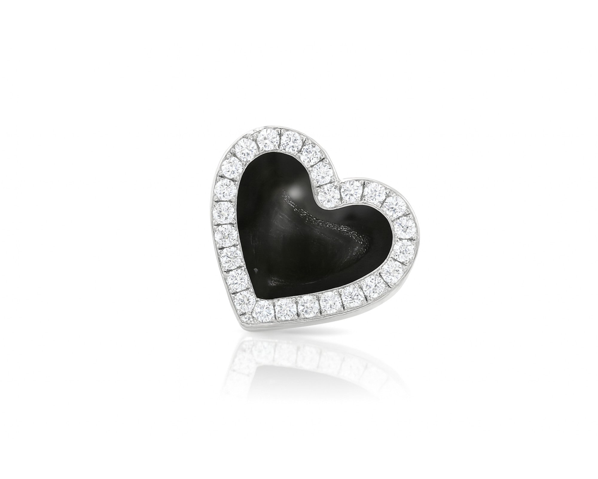 10k Gold Heart Memory Photo Ring with Round Diamonds 4.3 ct – lifestyle 1202