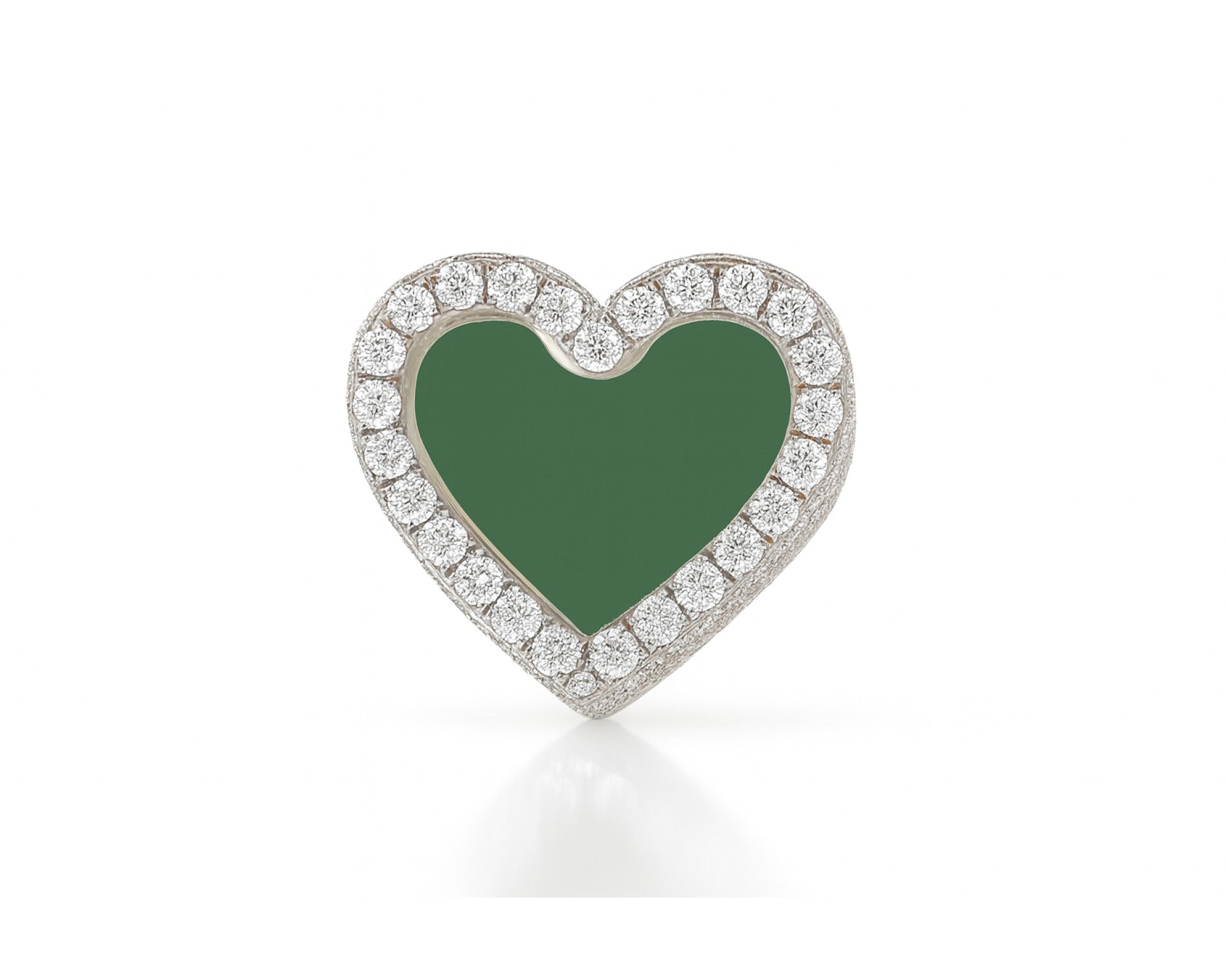 10k Gold Heart Memory Photo Ring with Round Diamonds 4.3 ct – lifestyle 1205