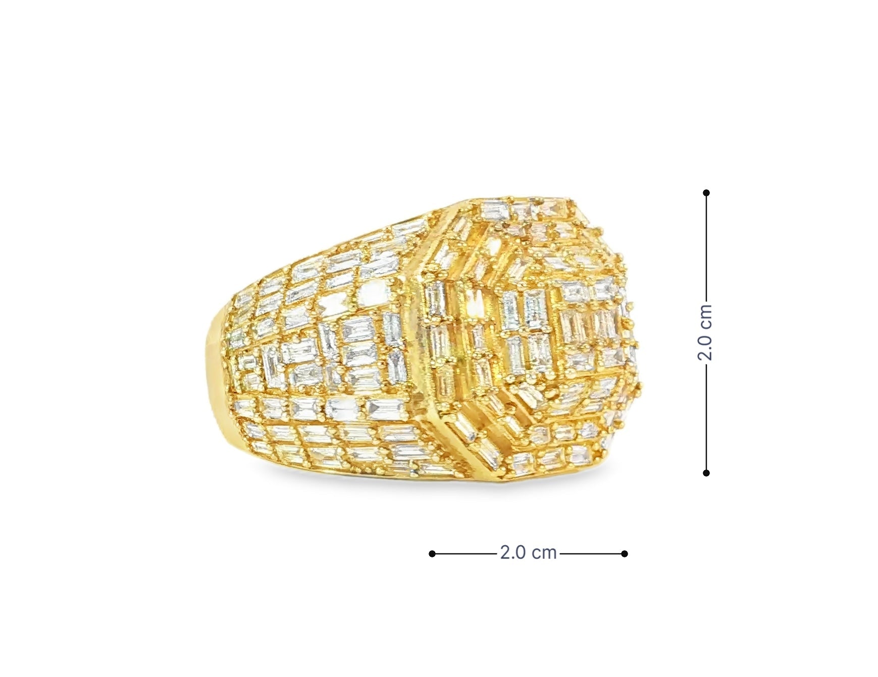 10k Gold Iced - Out Ring with Baguette Cut Diamonds 4.00ct - AVI THE JEWELER