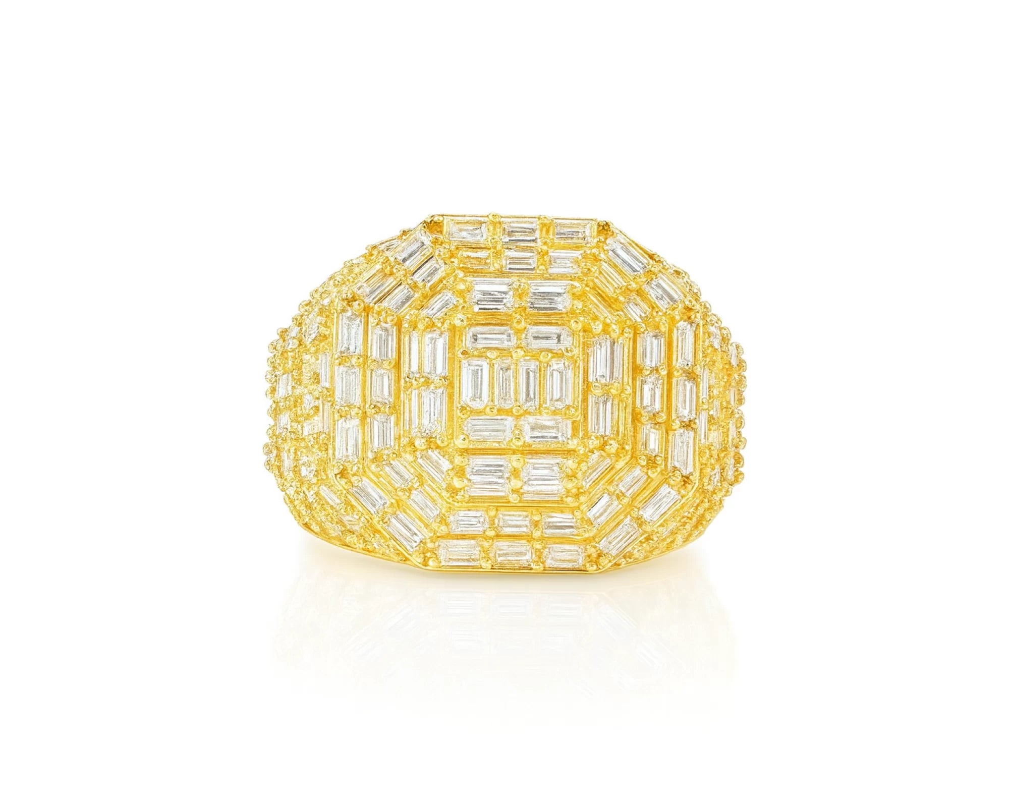 10k Gold Iced-Out Ring with Baguette Cut Diamonds 4.00ct – lifestyle 339
