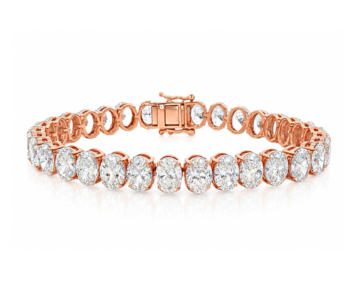 10K Gold Lab Diamond Oval Link Bracelet Elegant Design 29.27 CT – lifestyle 4991