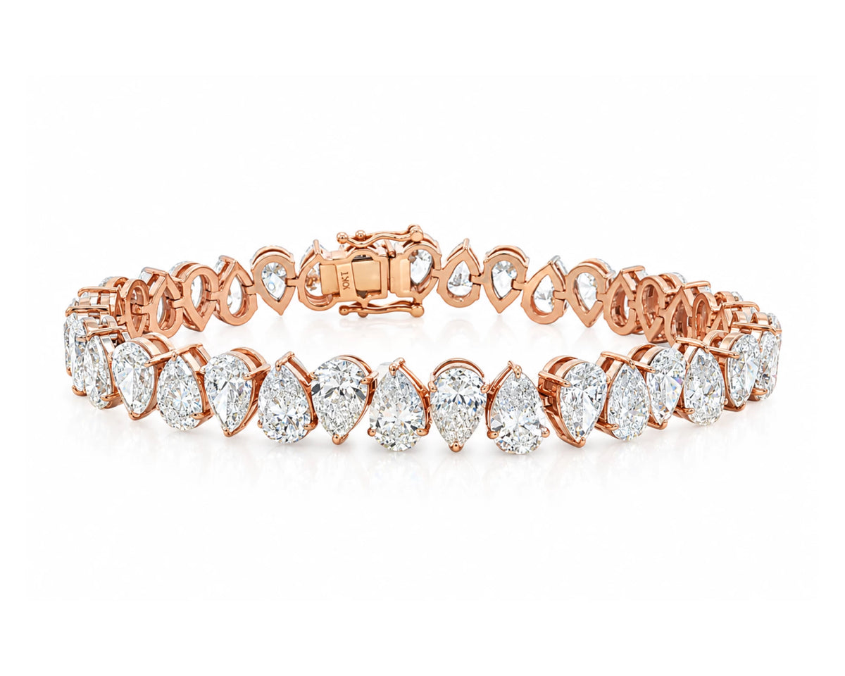 10K Gold Lab Diamond Pear Shape Bracelet Elegant Design 27.64 CT – lifestyle 5031