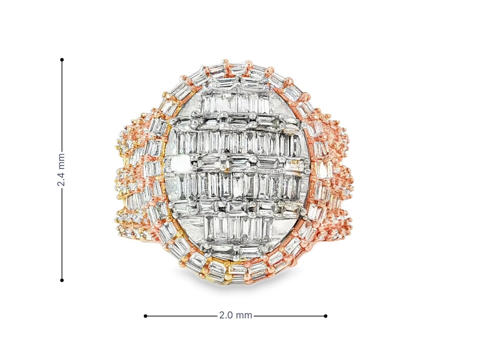 10k Gold Multistone Ring with Baguette Cut Diamonds 3.5ct - AVI THE JEWELER