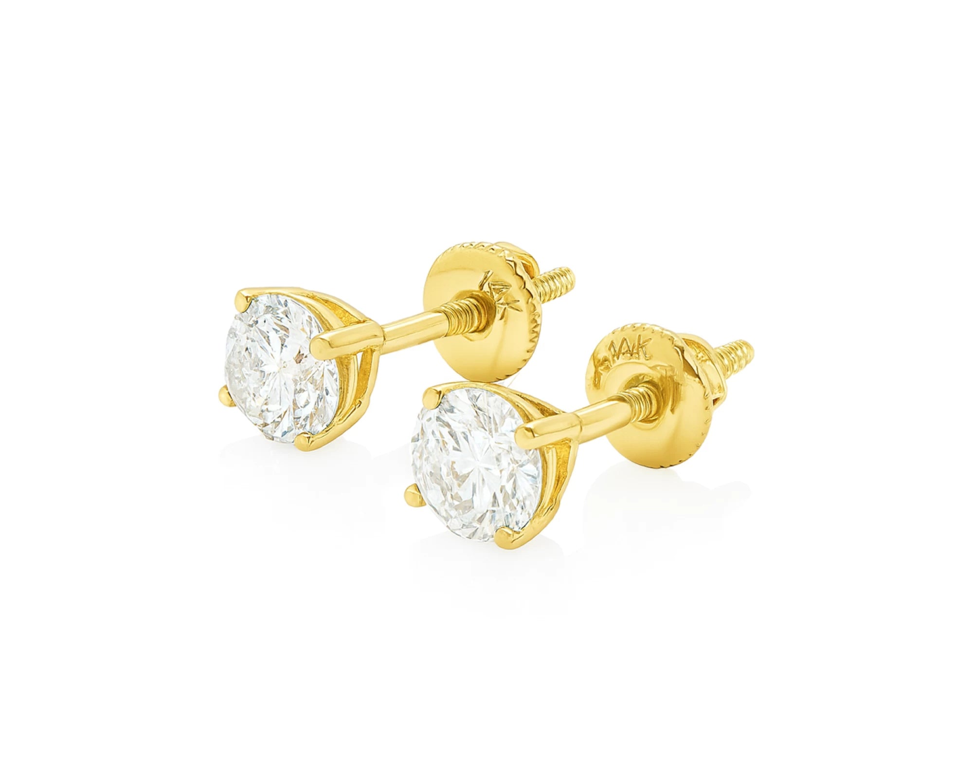 10K Gold Round Diamond Stud Earrings 0.76 CT – lifestyle 3222