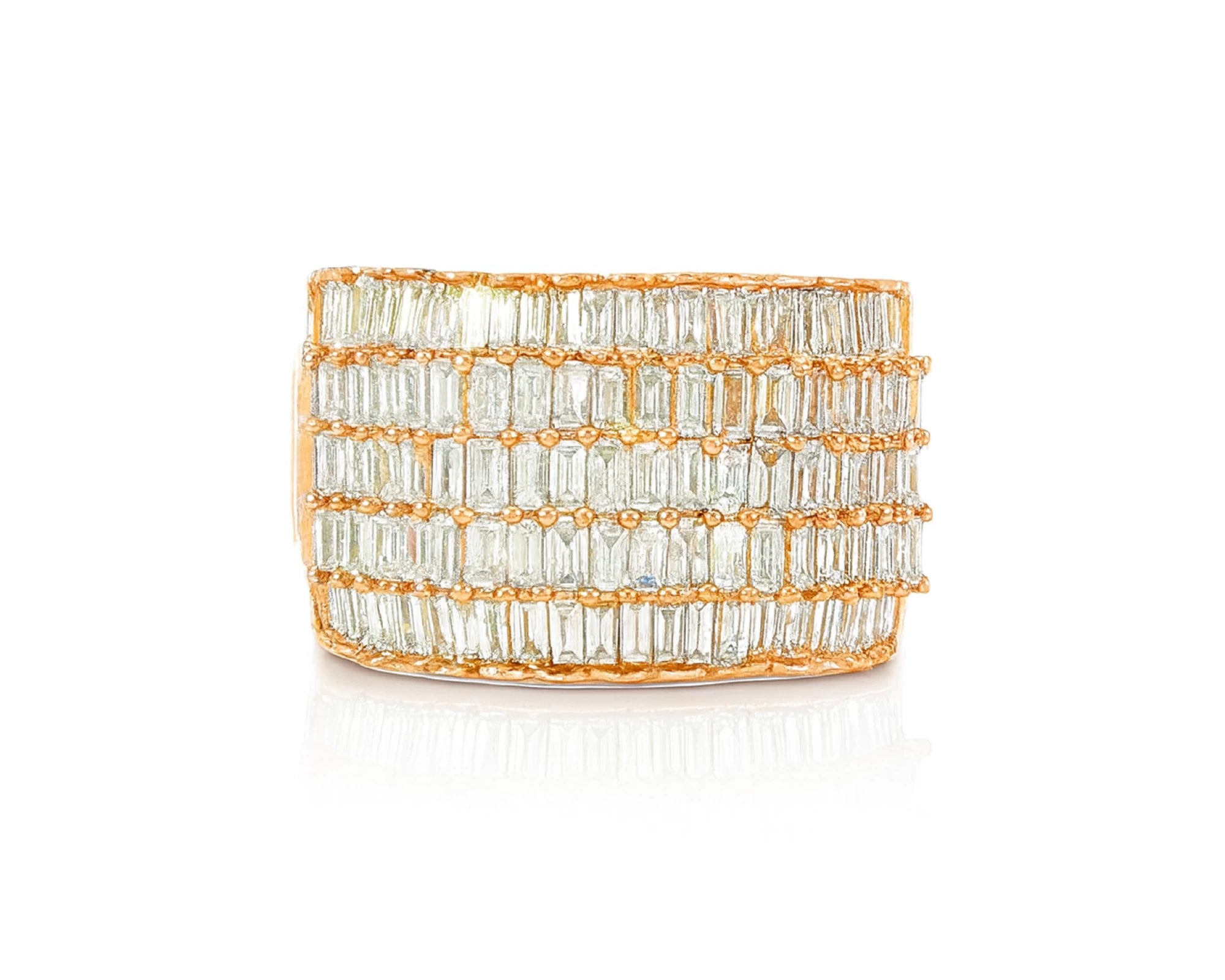 10K Gold Wide Baguette Diamond Ring with Clean Row Setting 3.00ct – lifestyle 1636