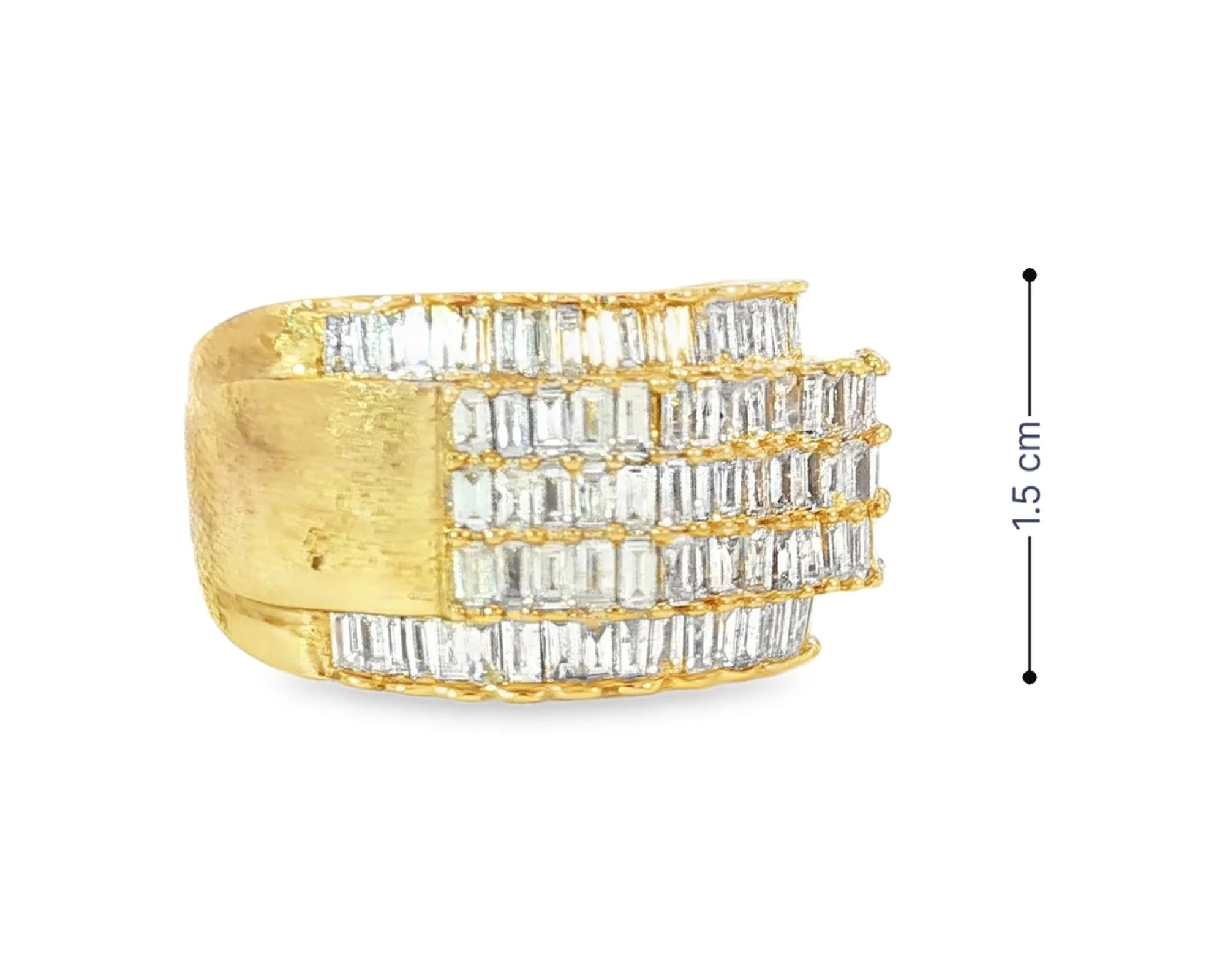 10K Gold Wide Baguette Diamond Ring with Clean Row Setting 3.00ct – lifestyle 3043