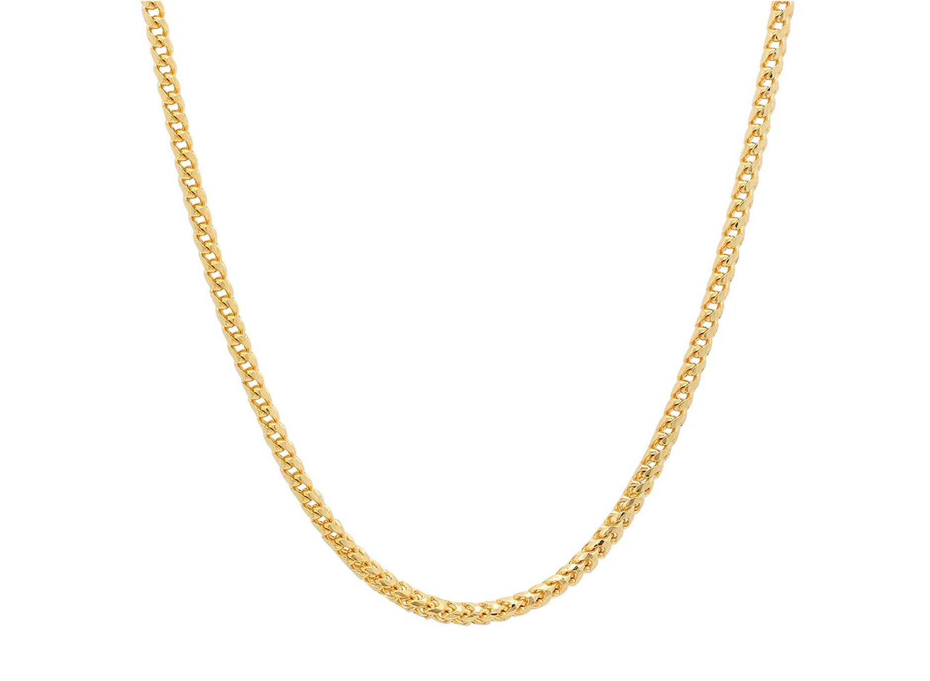 10k Hollow Gold Diamond - Cut Franco Chain Necklace 3.0mm - AVI THE JEWELER