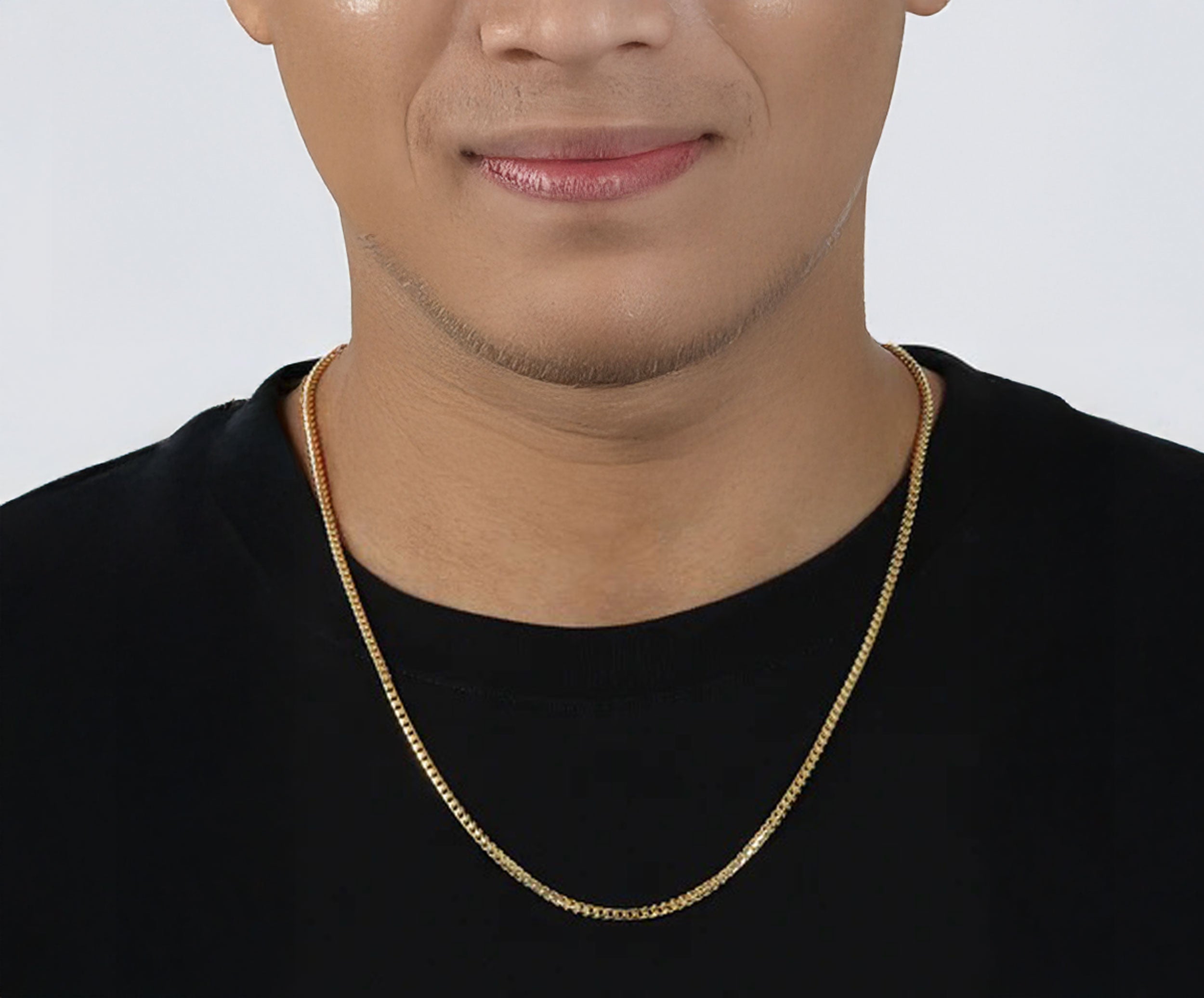 10k Hollow Gold Diamond - Cut Franco Chain Necklace 3.0mm - AVI THE JEWELER