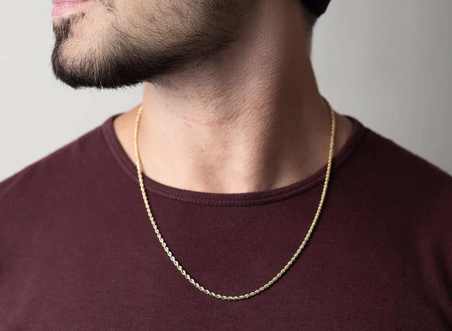 10k Hollow Gold Diamond - Cut Rope Chain Necklace 2.5mm - AVI THE JEWELER