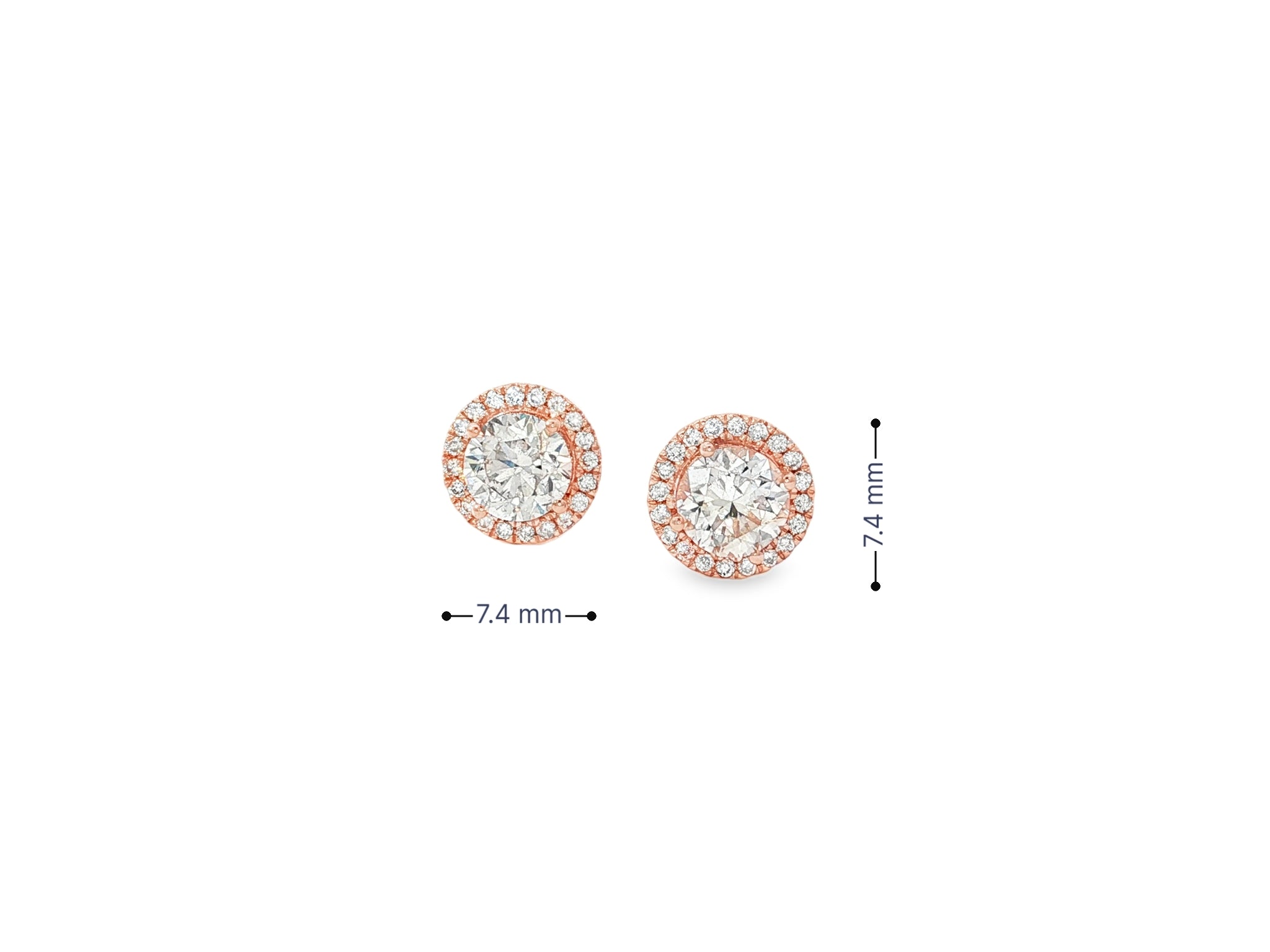 10k Round - Cut Diamond Premier Halo Cluster Stud Earrings 1.15ct - AVI THE JEWELER