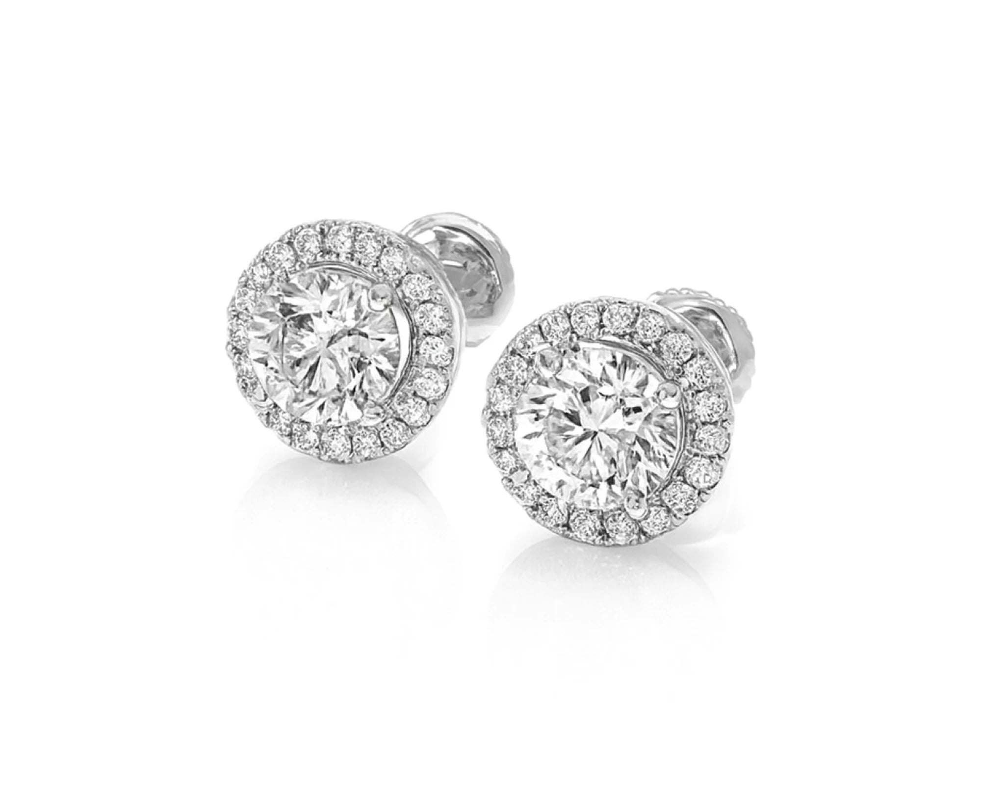10k Round-Cut Diamond Premier Halo Cluster Stud Earrings 1.15ct – lifestyle 3636