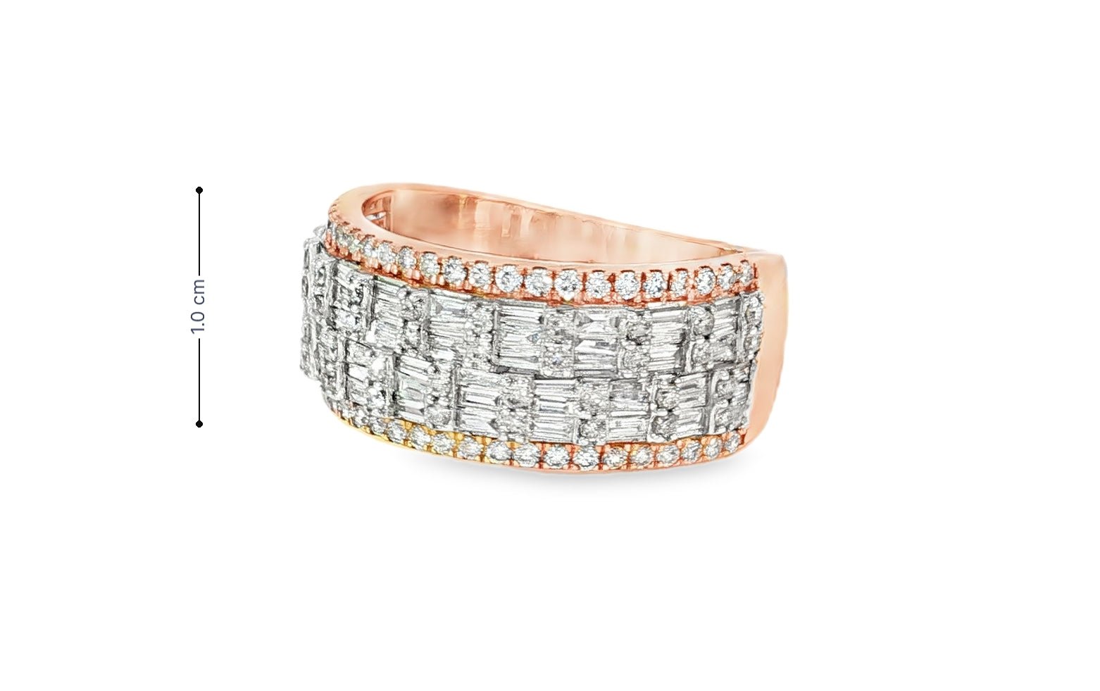 10K Two - Tone Gold Baguette & Round Diamond Ring for Men 1.40ct - AVI THE JEWELER