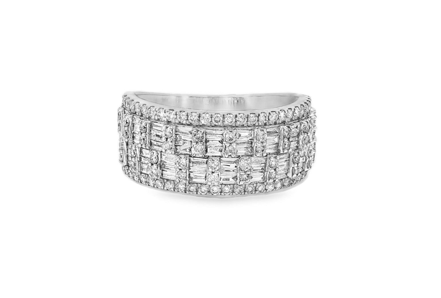 10K Two - Tone Gold Baguette & Round Diamond Ring for Men 1.40ct - AVI THE JEWELER