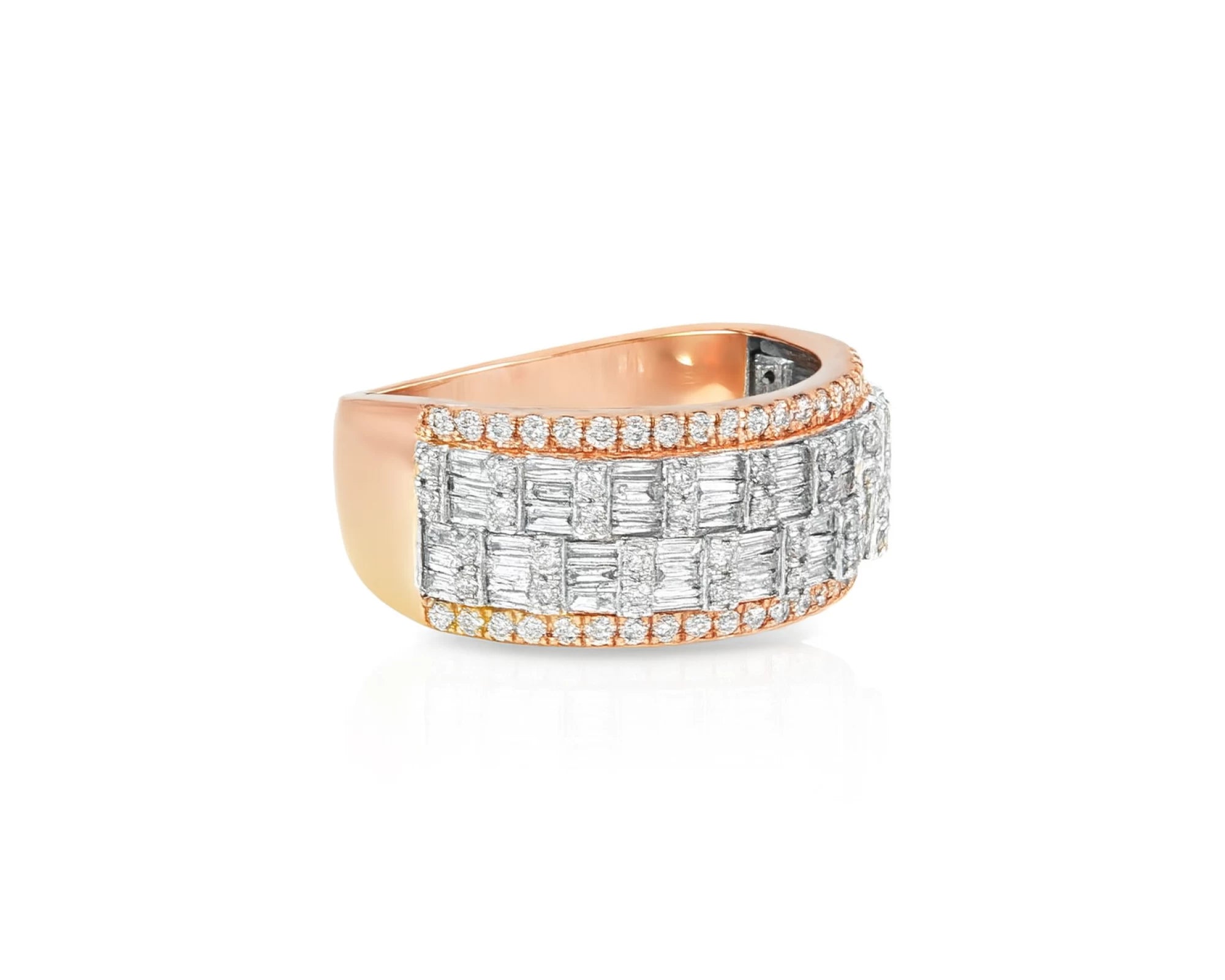 10K Two-Tone Gold Baguette & Round Diamond Ring for Men 1.40ct – lifestyle 1649