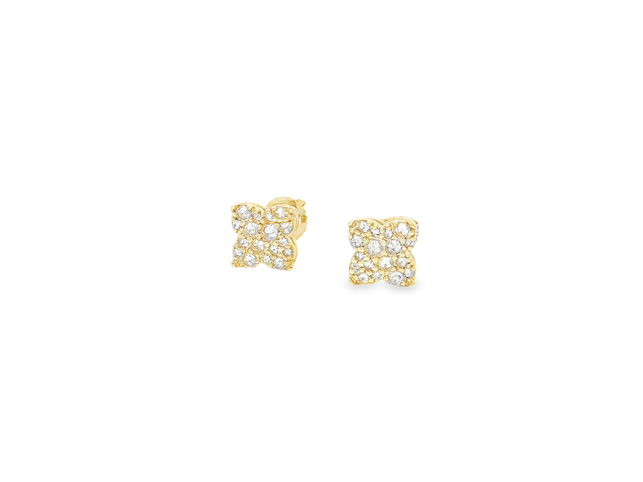 10K Gold Diamond Butterfly Pavé Stud Earrings 0.40 CT