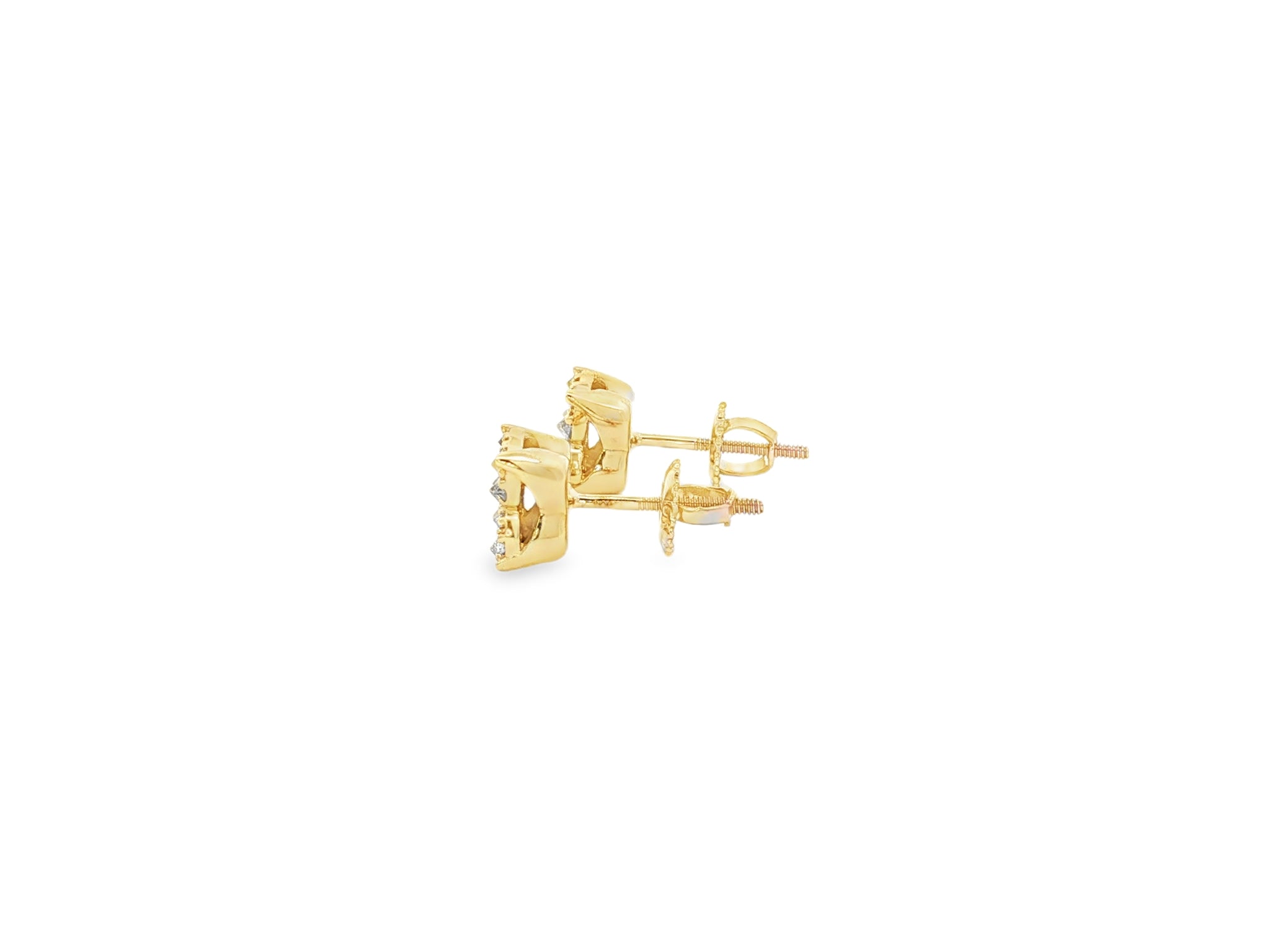 10K Gold Diamond Butterfly Pavé Stud Earrings 0.40 CT