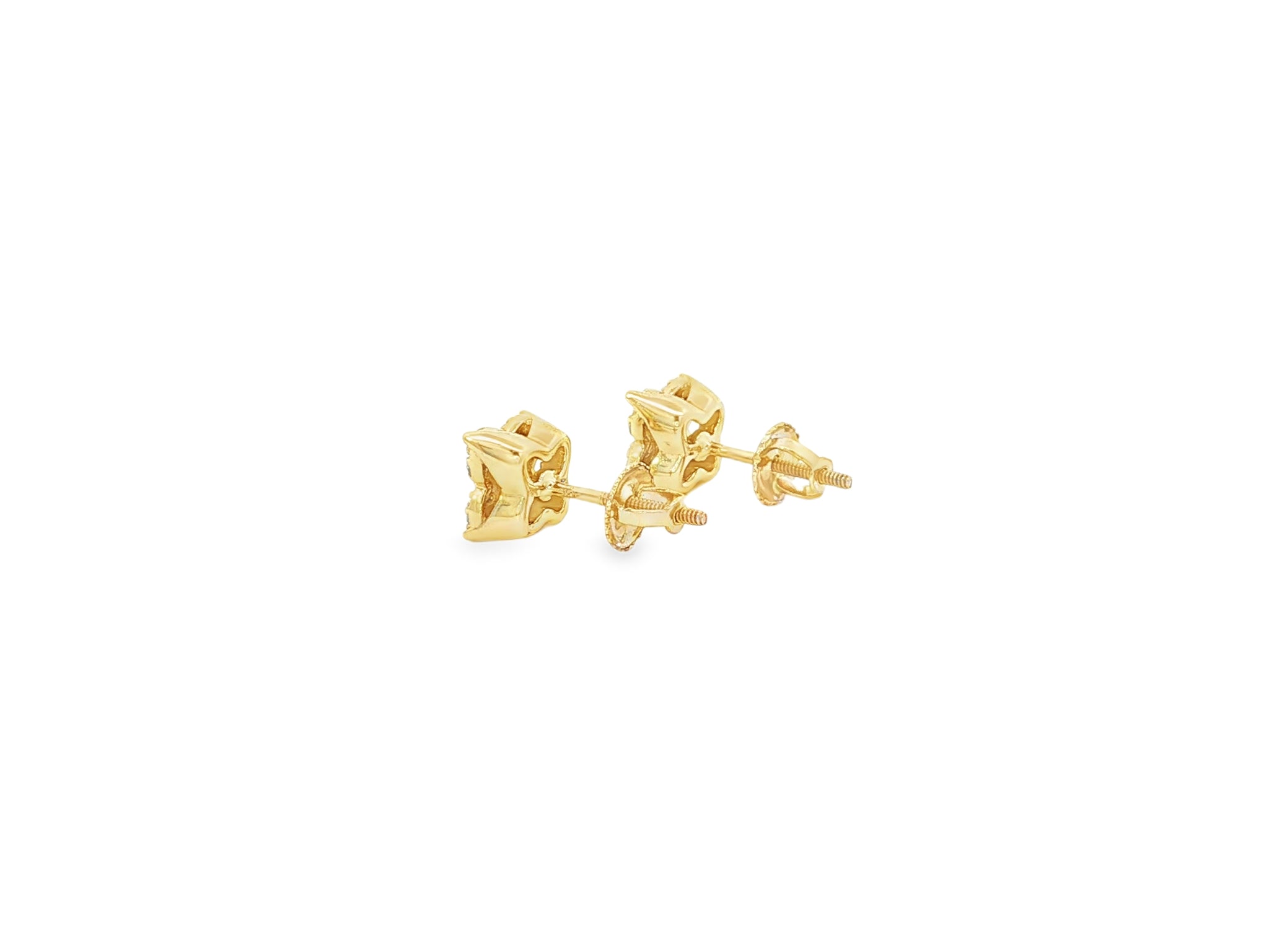 10K Gold Diamond Butterfly Pavé Stud Earrings 0.40 CT