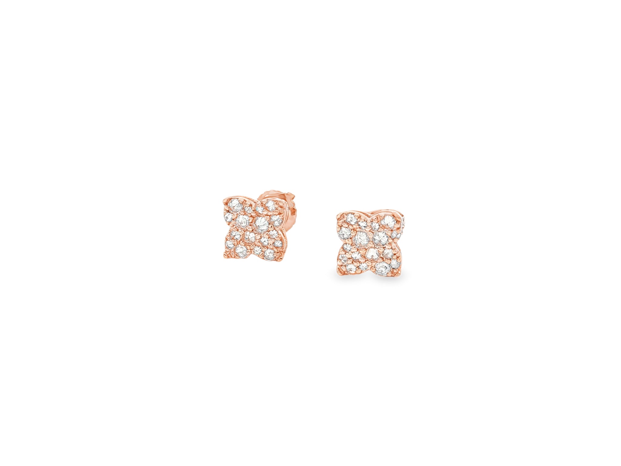 10K Gold Diamond Butterfly Pavé Stud Earrings 0.40 CT
