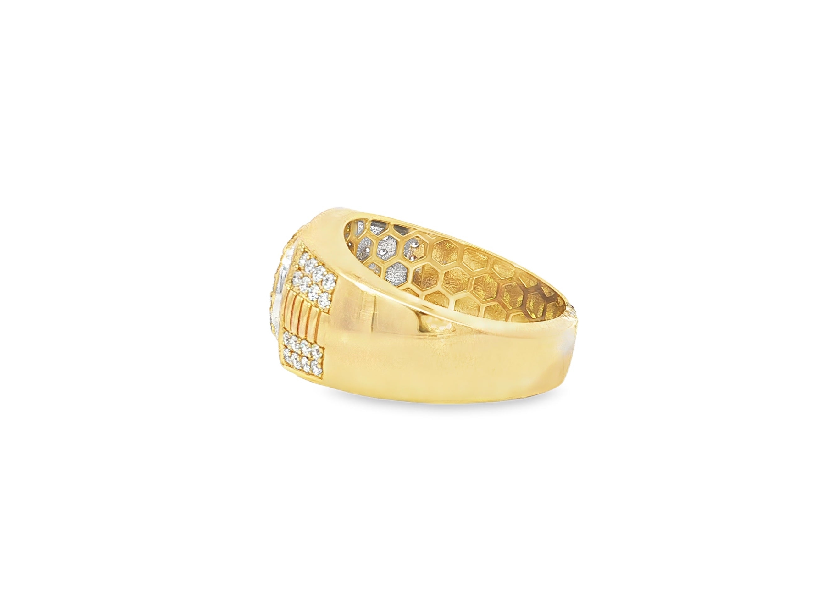 10k Gold Square Cushion Cluster Diamond Ring 1.20 ct