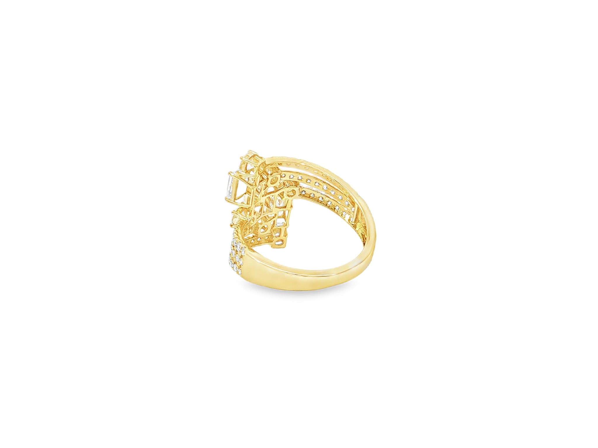 14K Gold Diamond Emerald & Round Multi Wrap Ring 2.65 CT