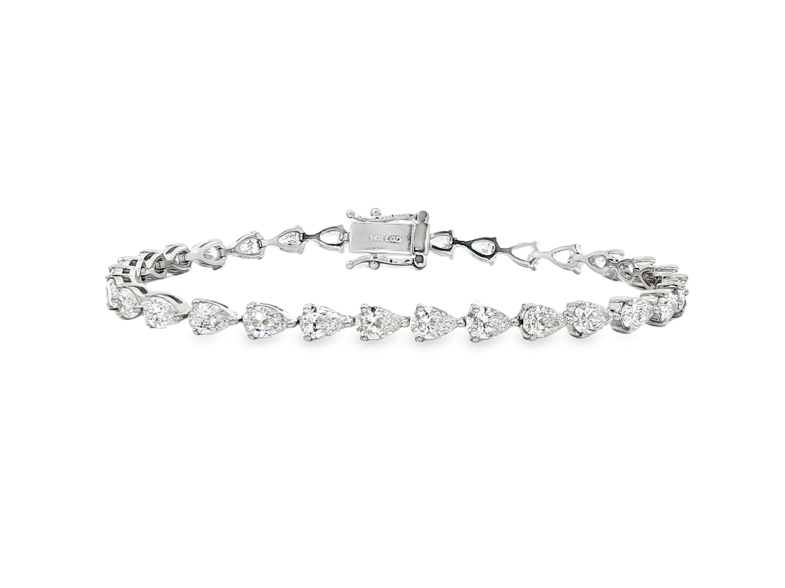 14K Pear-Cut Lab-Grown Diamond Tennis Bracelet 6.65ct