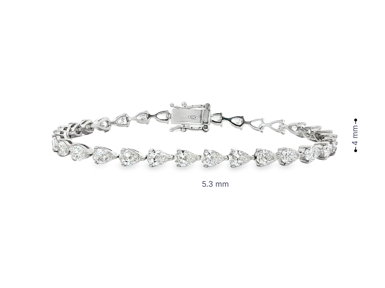 14K Pear-Cut Lab-Grown Diamond Tennis Bracelet 6.65ct