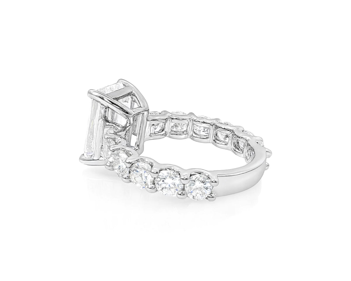 14k Emerald-Cut Diamond Round-Accent Engagement Ring 6.05 CT – lifestyle 2339