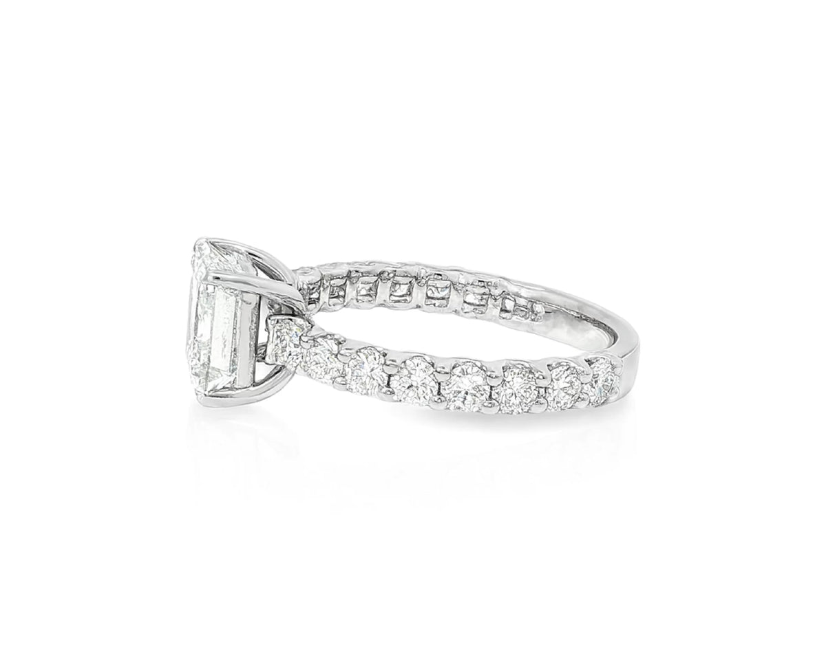 14k Emerald Cut Elevated Micropavé Diamond Band Engagement Ring 2.90ct – lifestyle 2251