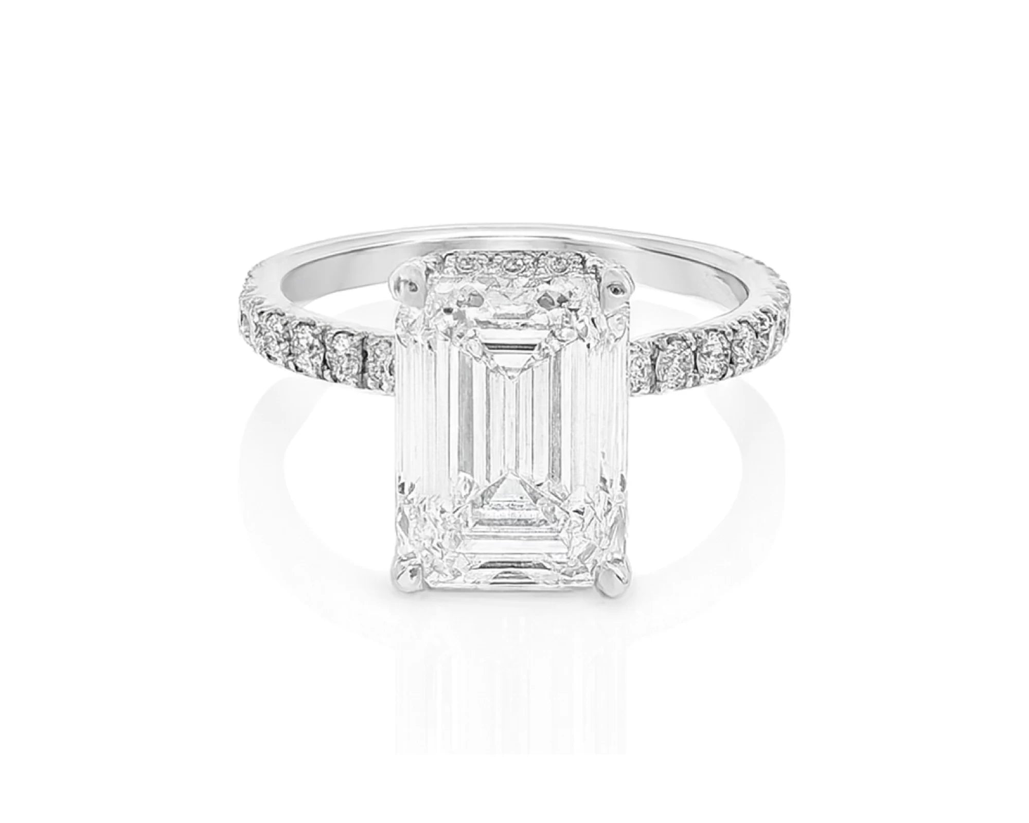 14k Emerald Cut Petite Micropavé Engagement Ring 4.80 CT – lifestyle 2538