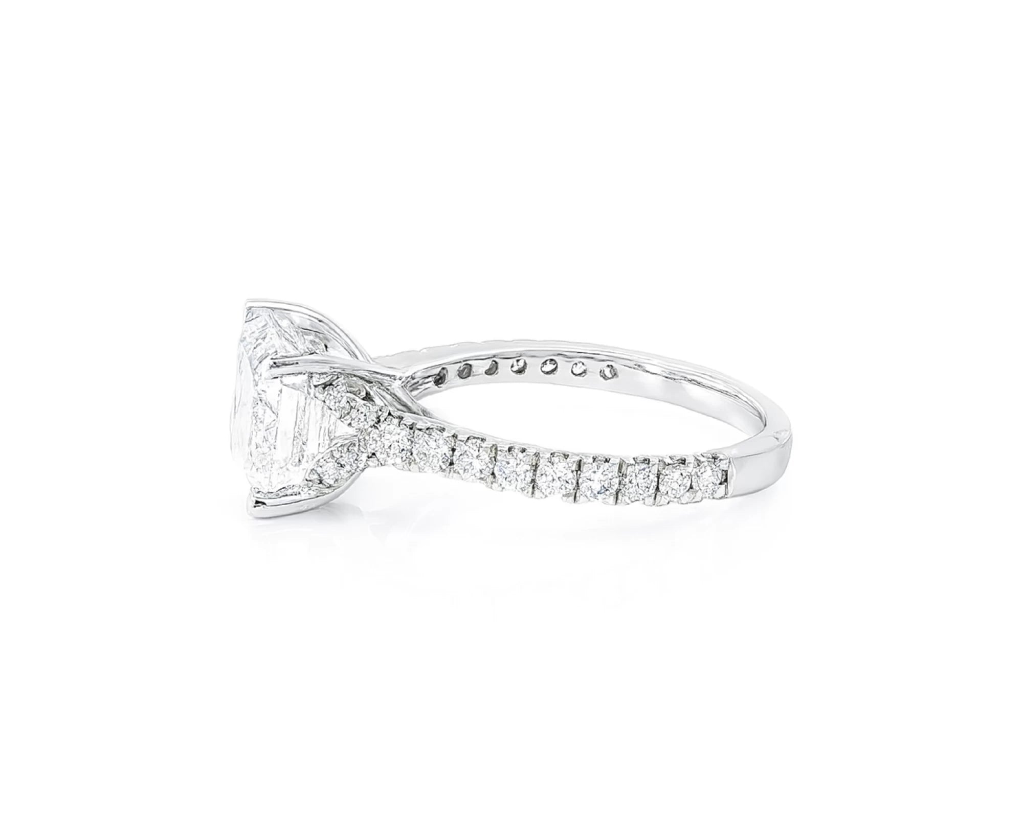 14k Emerald Cut Petite Pavé Engagement Ring 3.62 CT – lifestyle 2382
