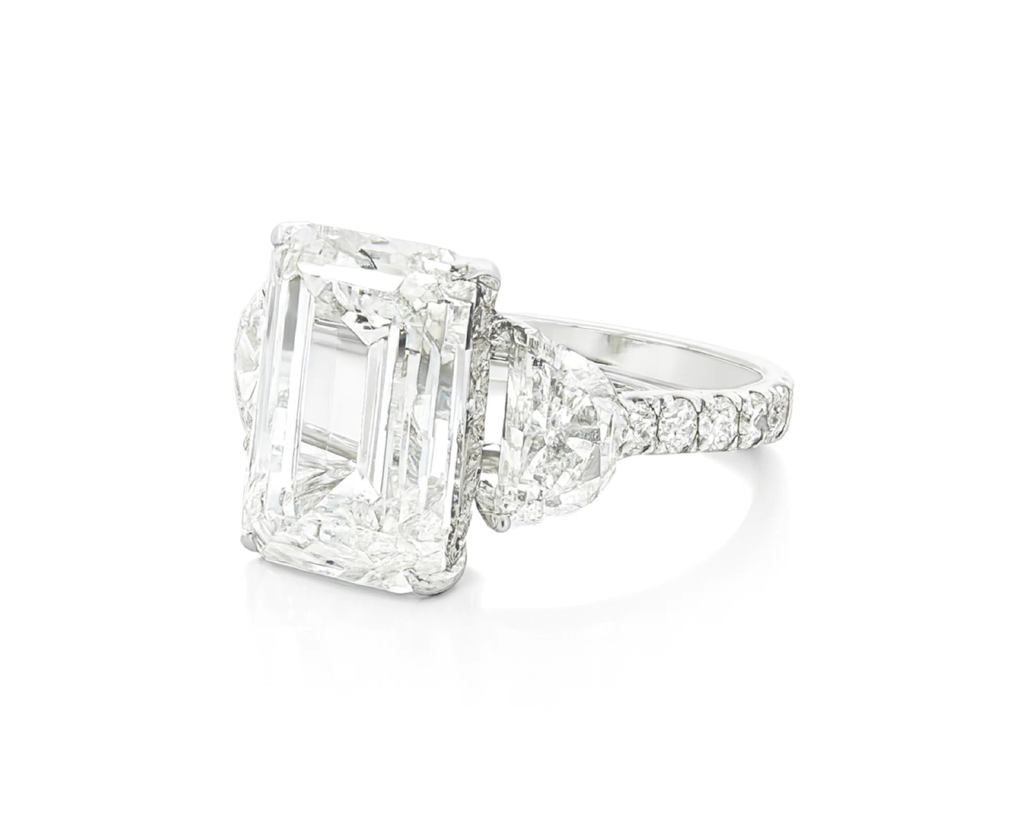 14k Emerald Cut Three Stone Engagement Ring - VS1 with 10.70ct – lifestyle 2176
