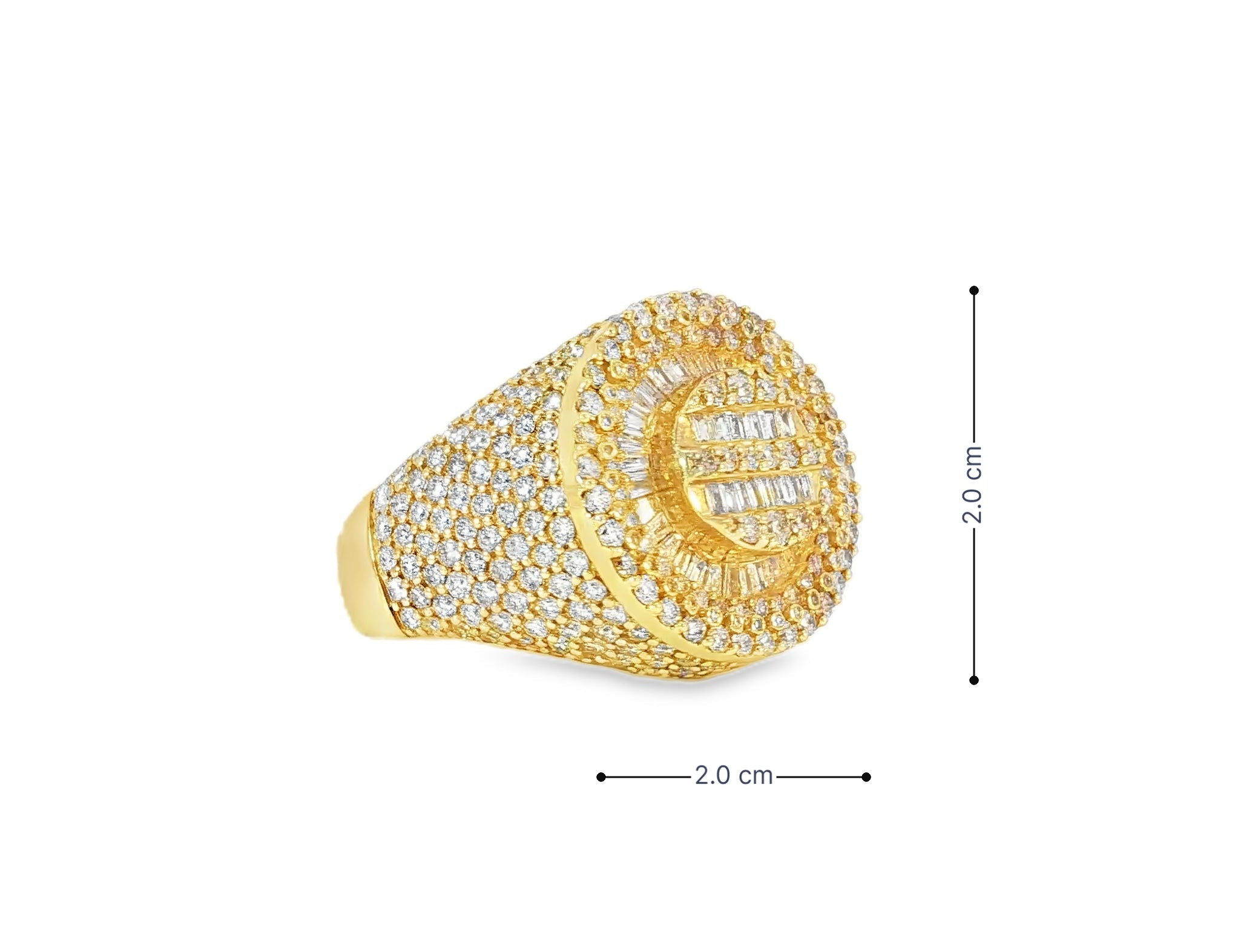 14k Gold 3D Circle Ring with Baguette & Round Diamonds 4.46ct - AVI THE JEWELER