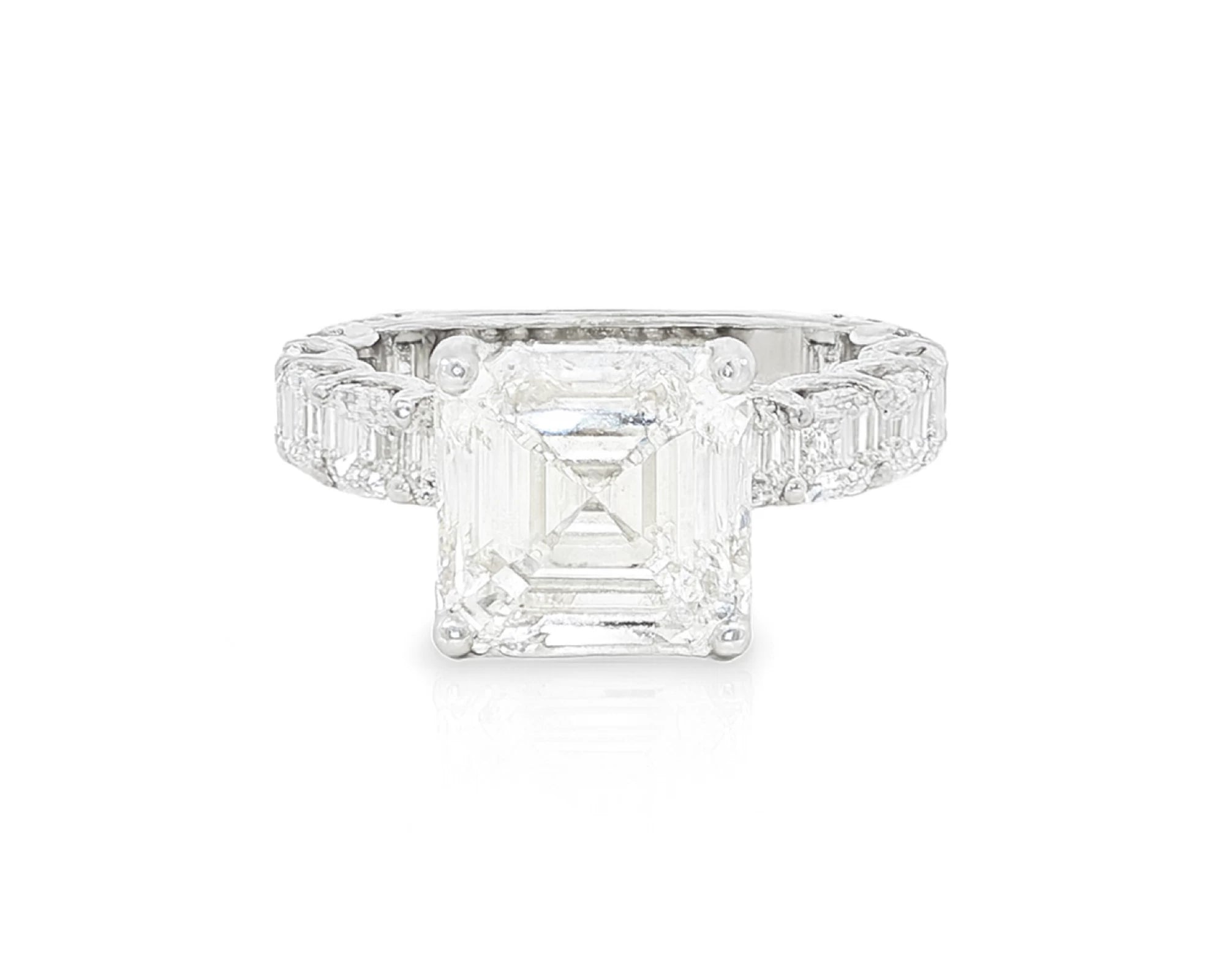 14K Gold Diamond Asscher Cut Hidden Halo Engagement Ring 8.68 CT – lifestyle 1811
